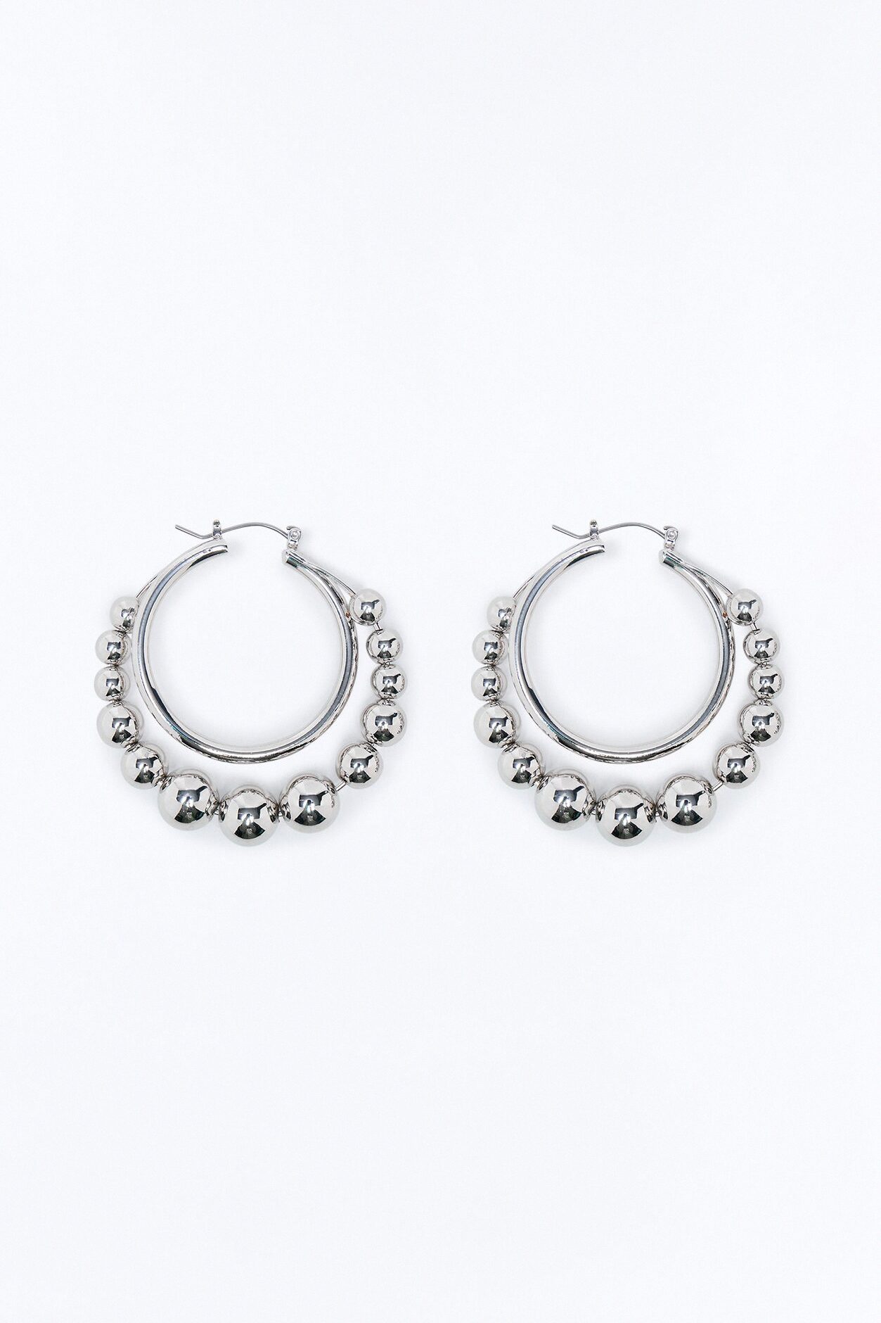 Misty Bubble Hoop Earrings - Silver