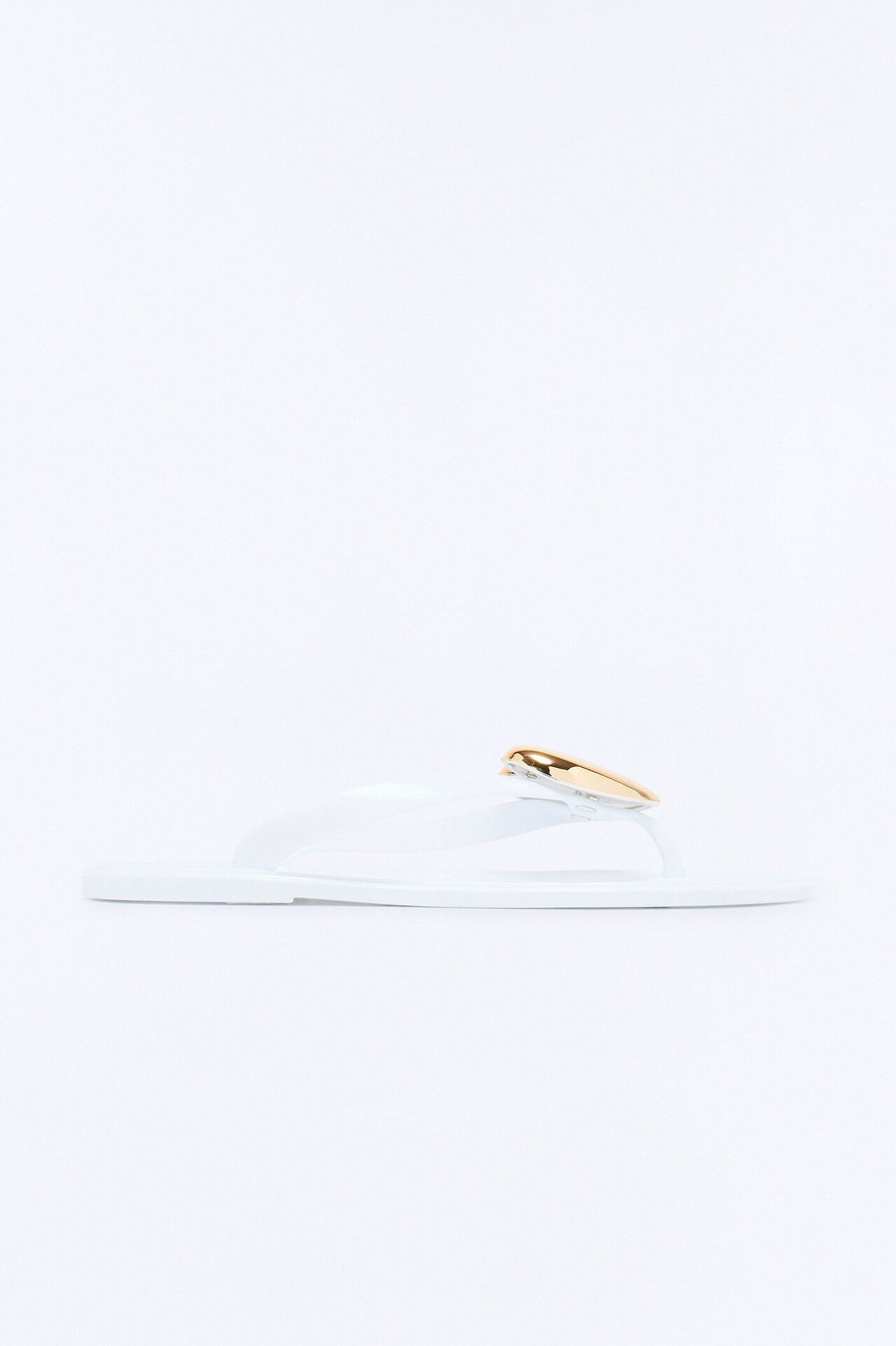 Jenna Heart Flip Flops - White