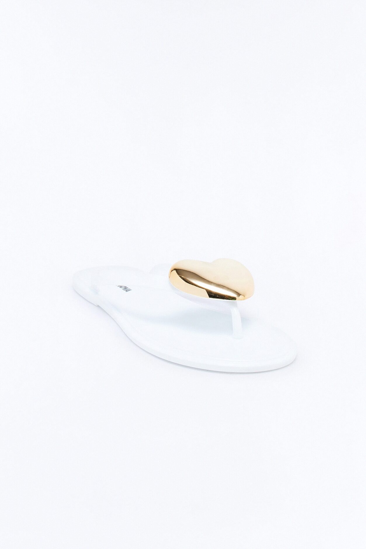 Jenna Heart Flip Flops - White