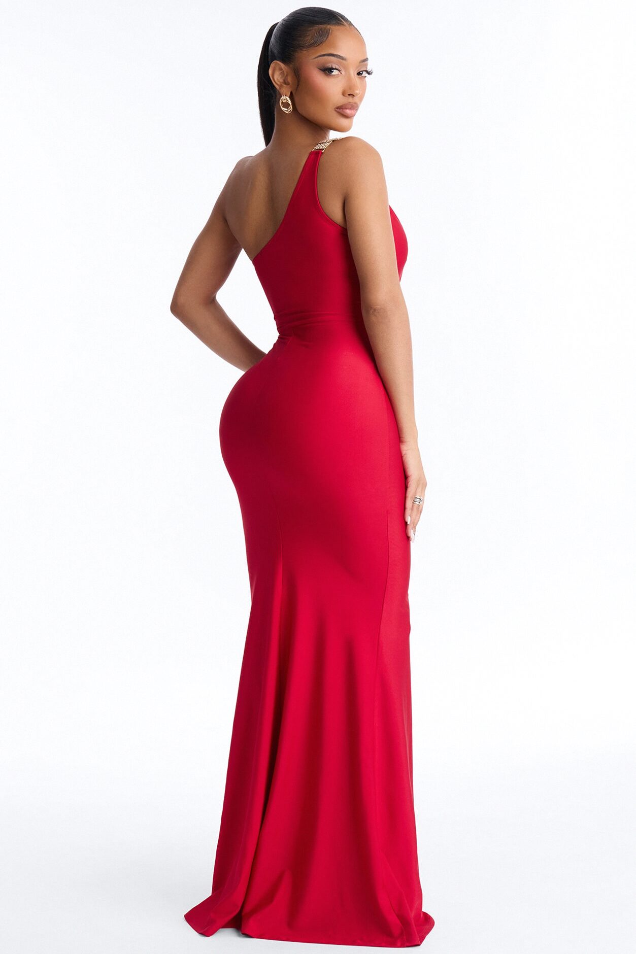 Alexis One Shoulder Gown - Red