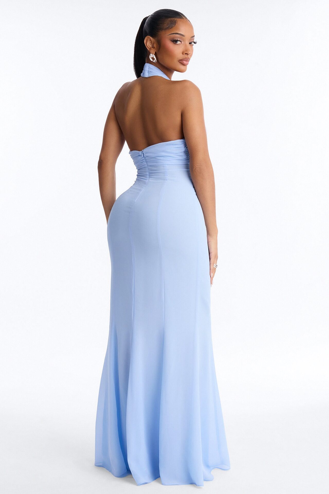 Daydream Drift Chiffon Maxi Dress - Light Blue