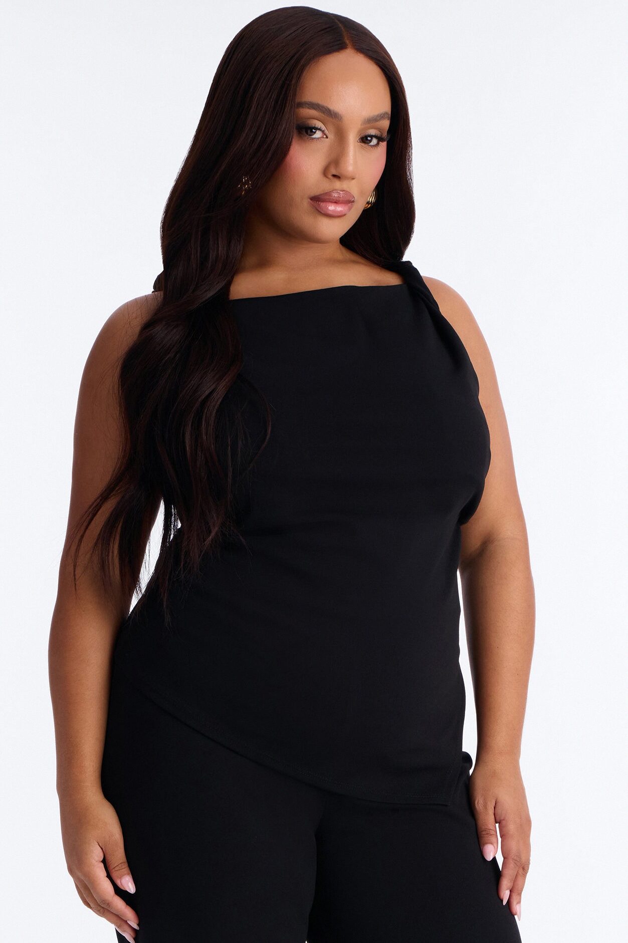 Strong Feelings Asymmetrical Pant Set - Black
