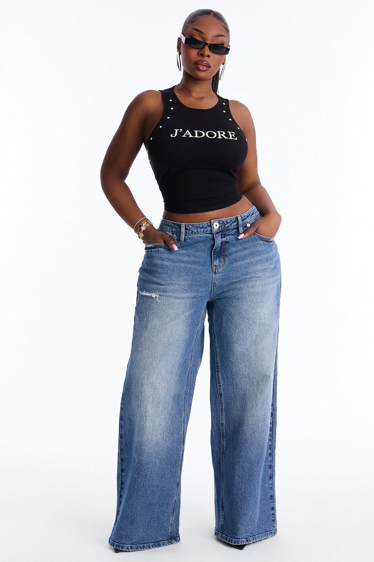 J'adore Studded Tank Top - Black
