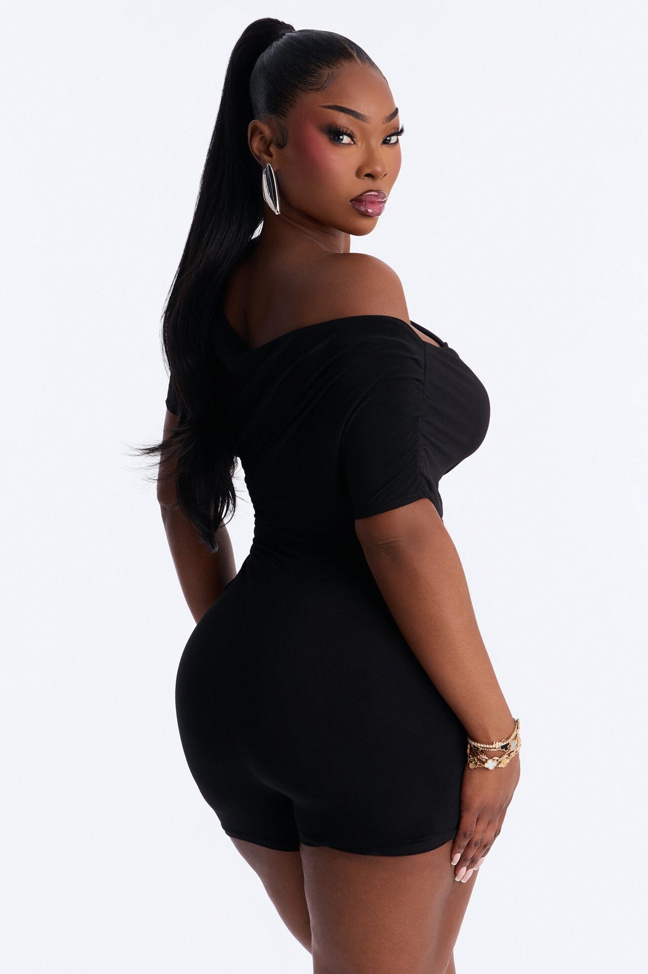 Bare And Bold Micro Short Romper - Black