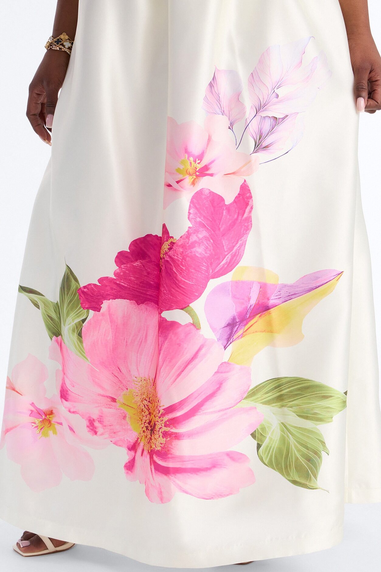Blushing Petals Maxi Dress - Ivory/combo