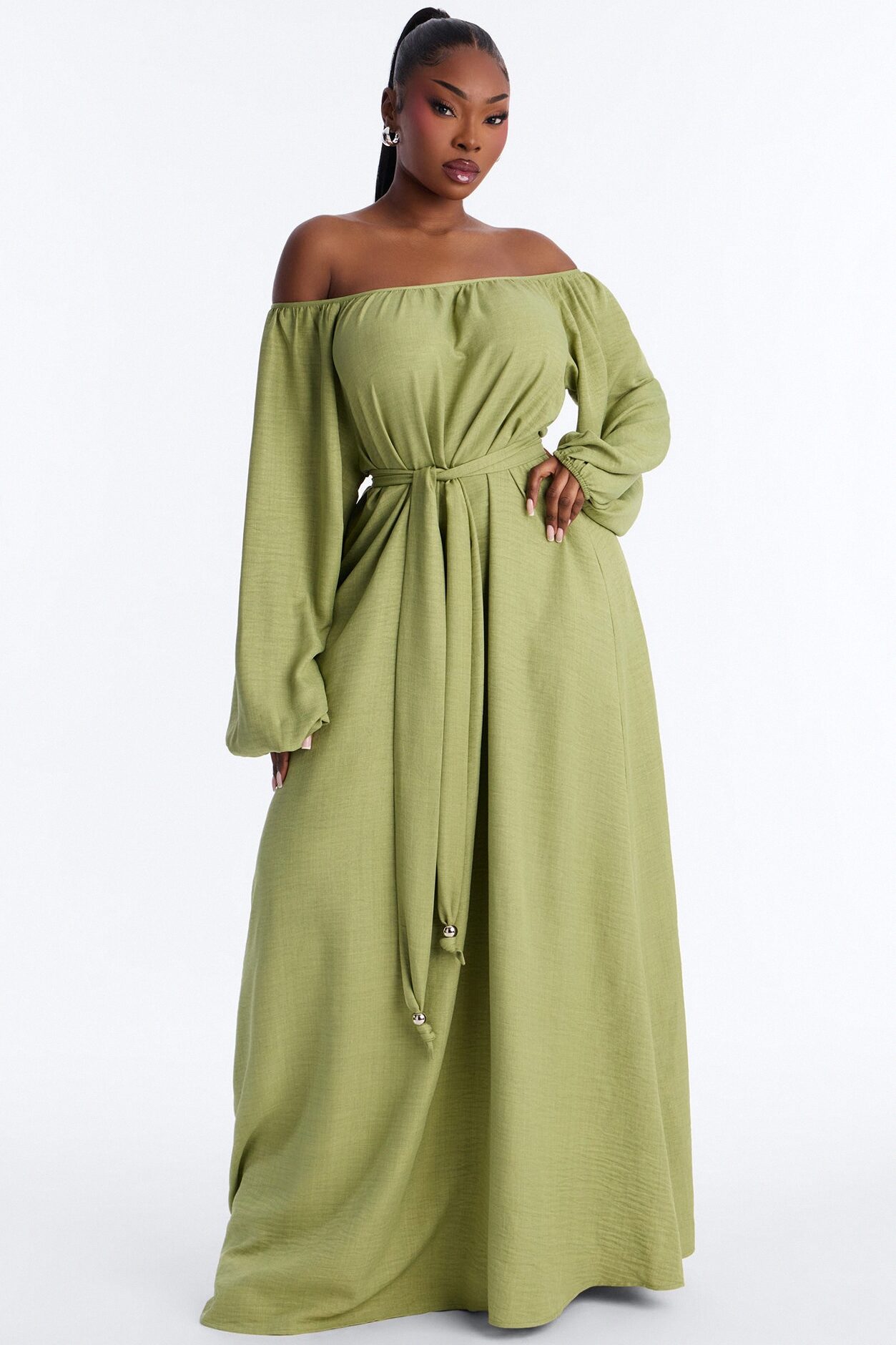 Tianna Tie Waist Maxi Dress - Chartreuse
