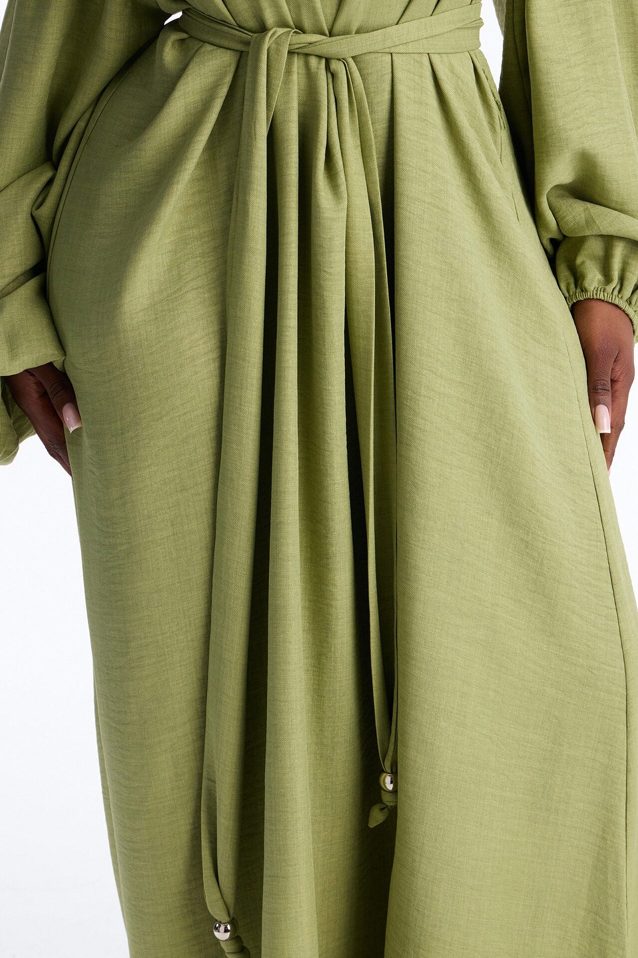 Tianna Tie Waist Maxi Dress - Chartreuse