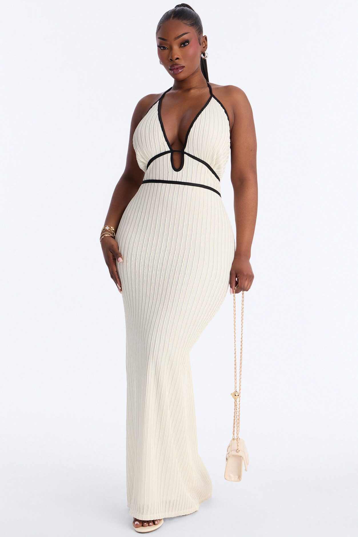 Sunlit Bliss Textured Maxi Dress - Off White