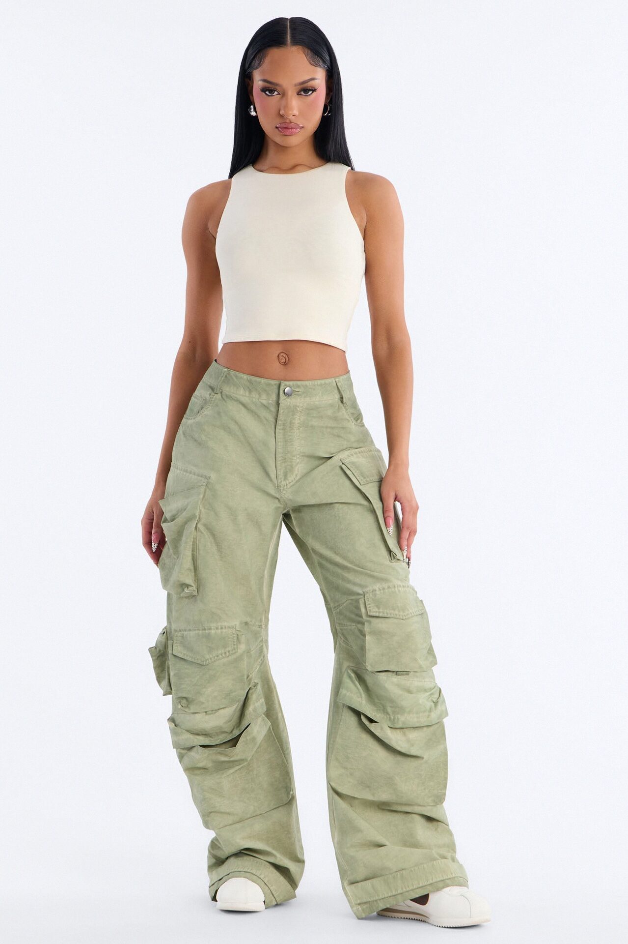 Amberly Double Lined Jersey Tank - Bone