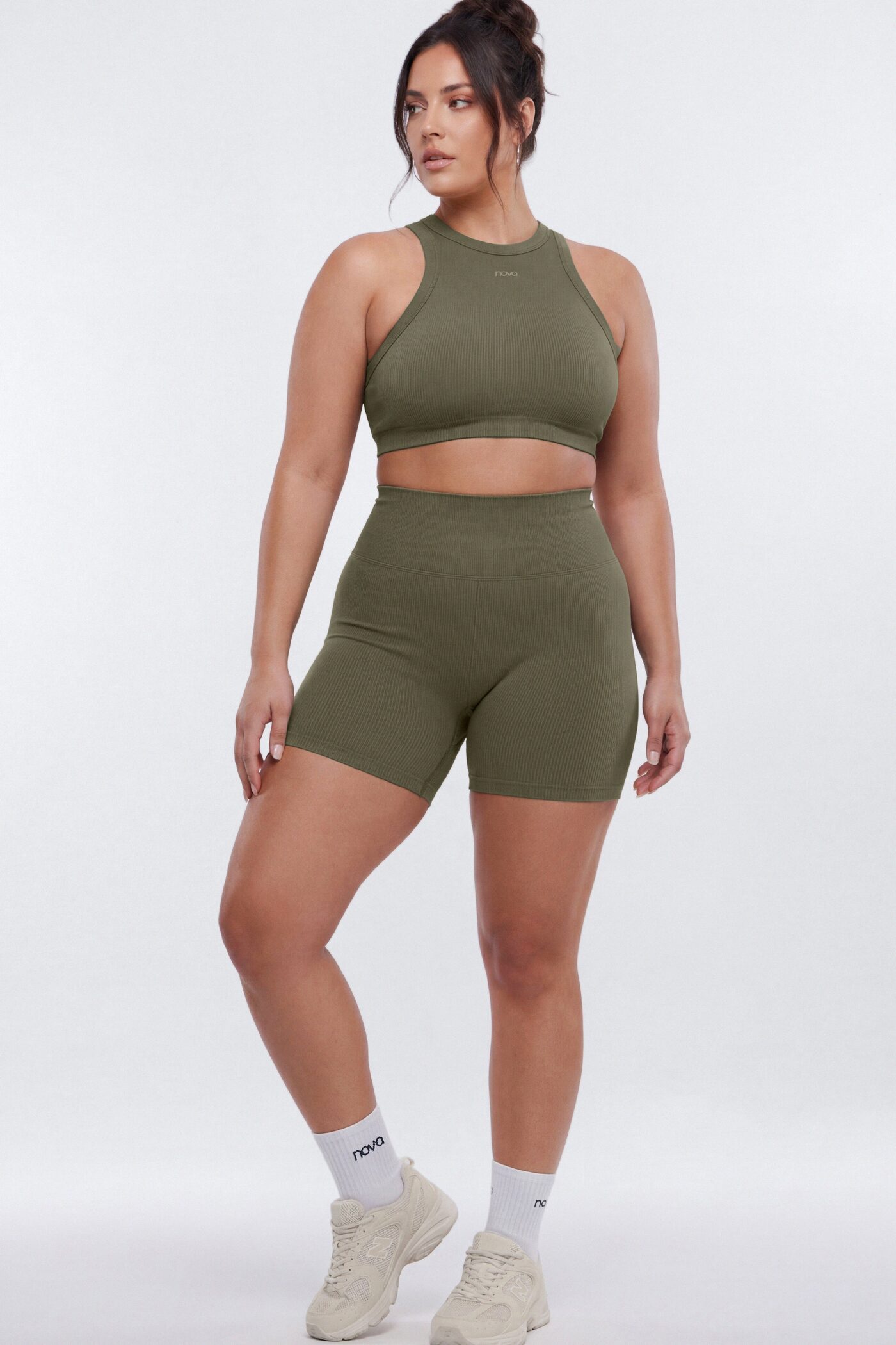 SeamlessLift™ 5″ High Rise Biker Short - Moss