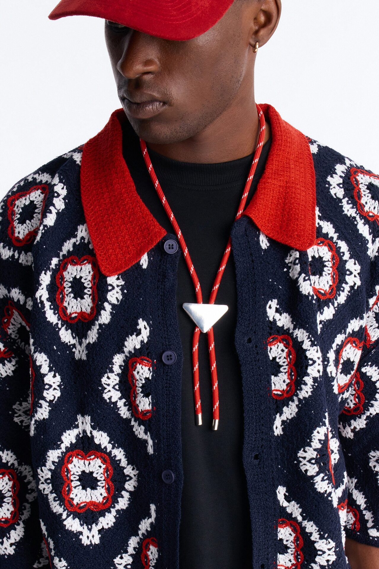 Fire Bungee Cord Necklace - Orange/combo