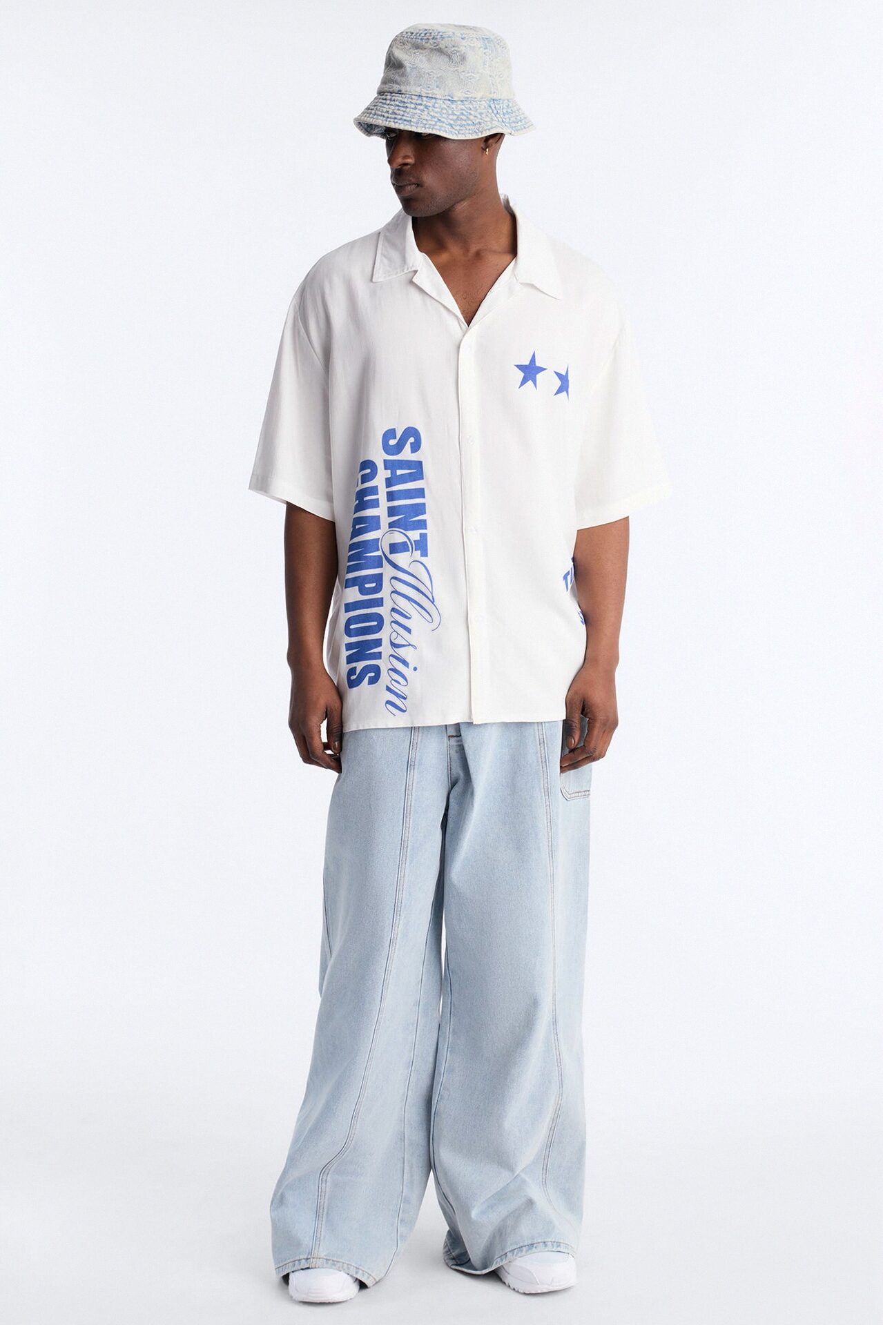 Saint Illusion Button Up Shirt - White