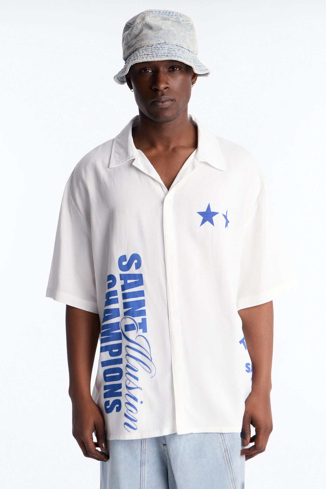 Saint Illusion Button Up Shirt - White