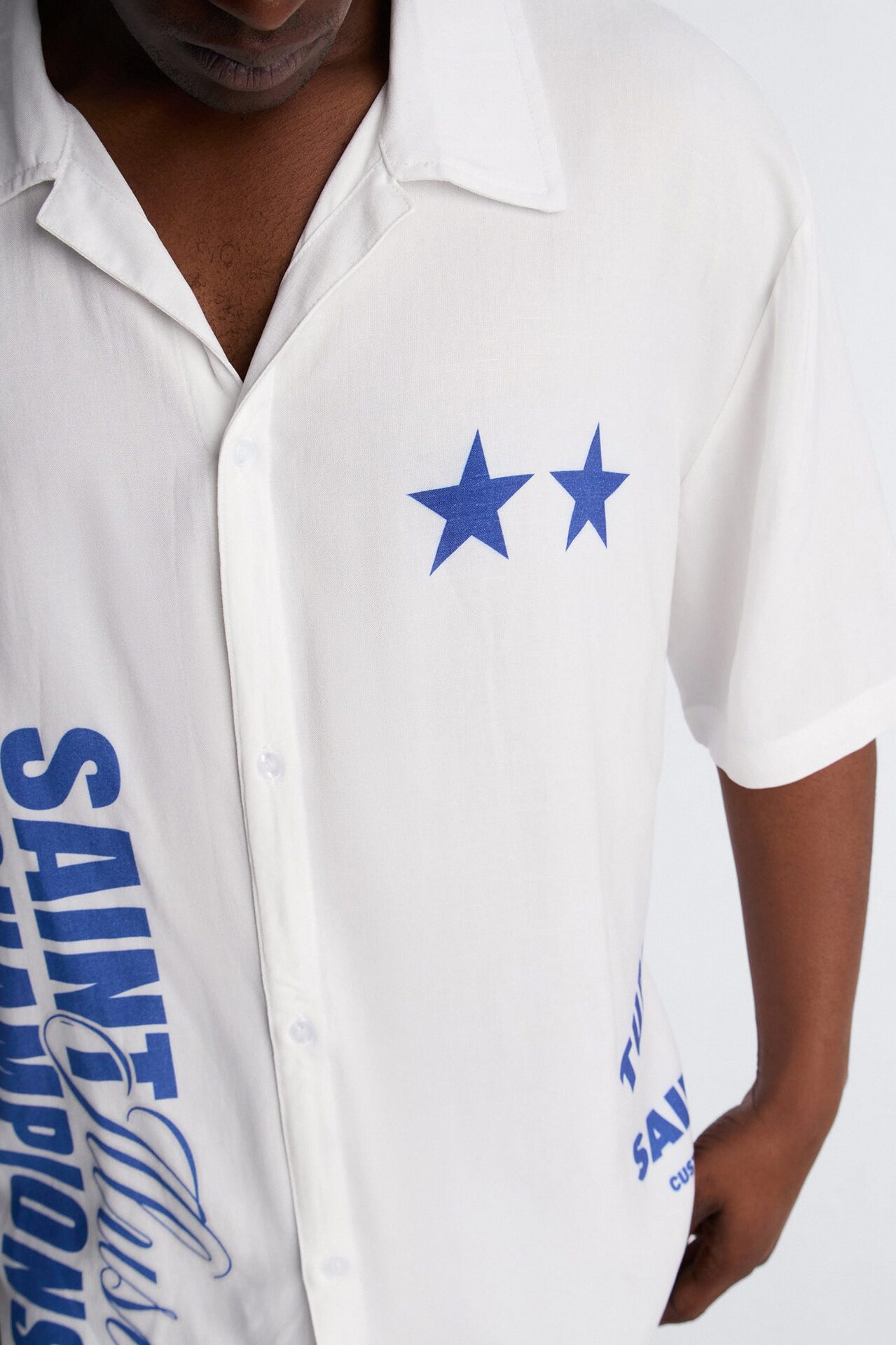 Saint Illusion Button Up Shirt - White