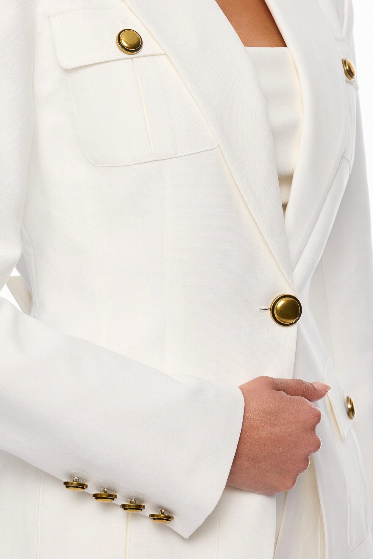 Morgan Cargo Blazer - White