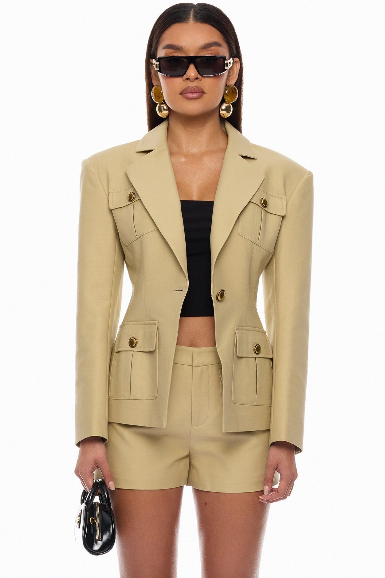 Morgan Cargo Blazer - Taupe