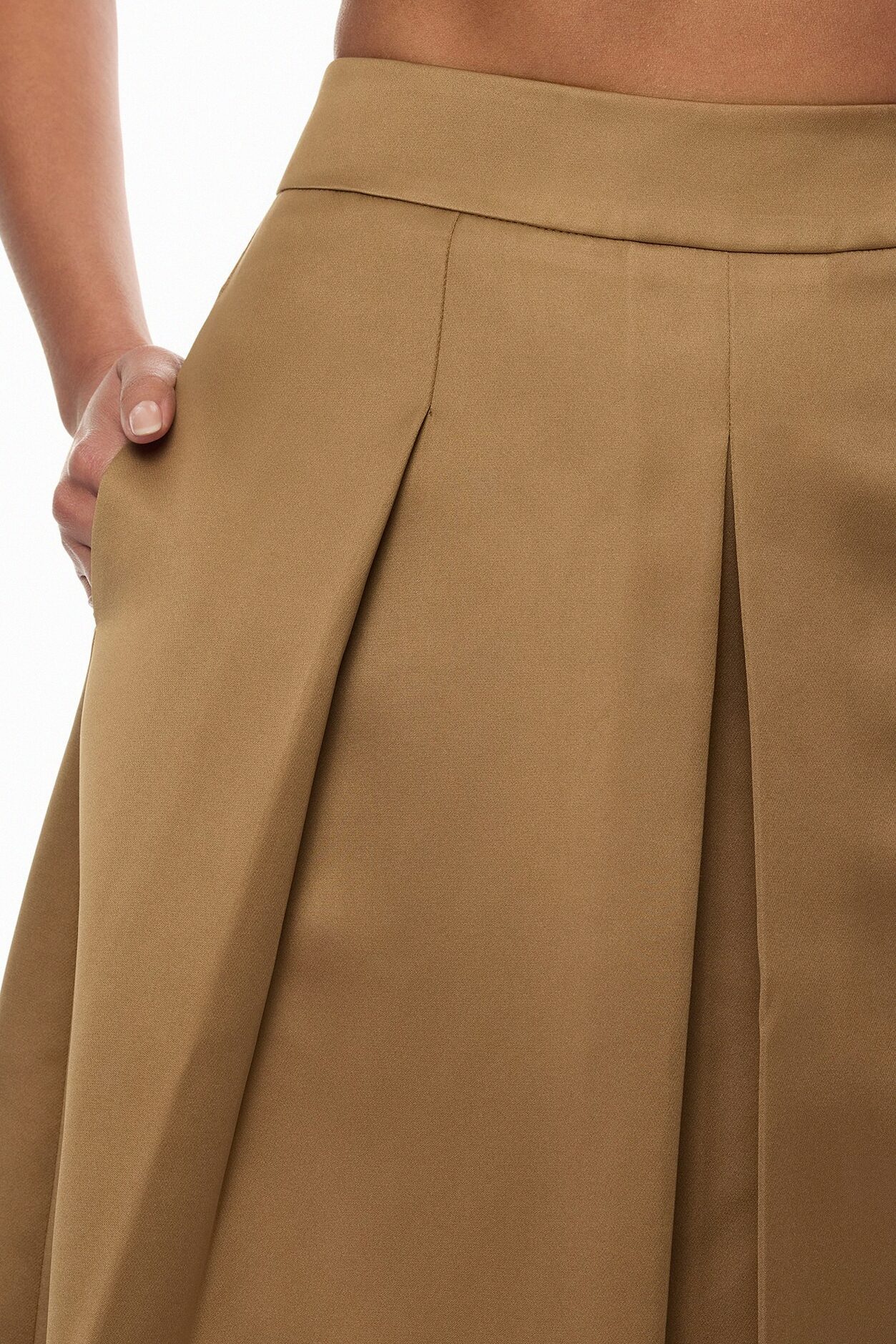 Kamila Pleated Midi Skirt - Olive