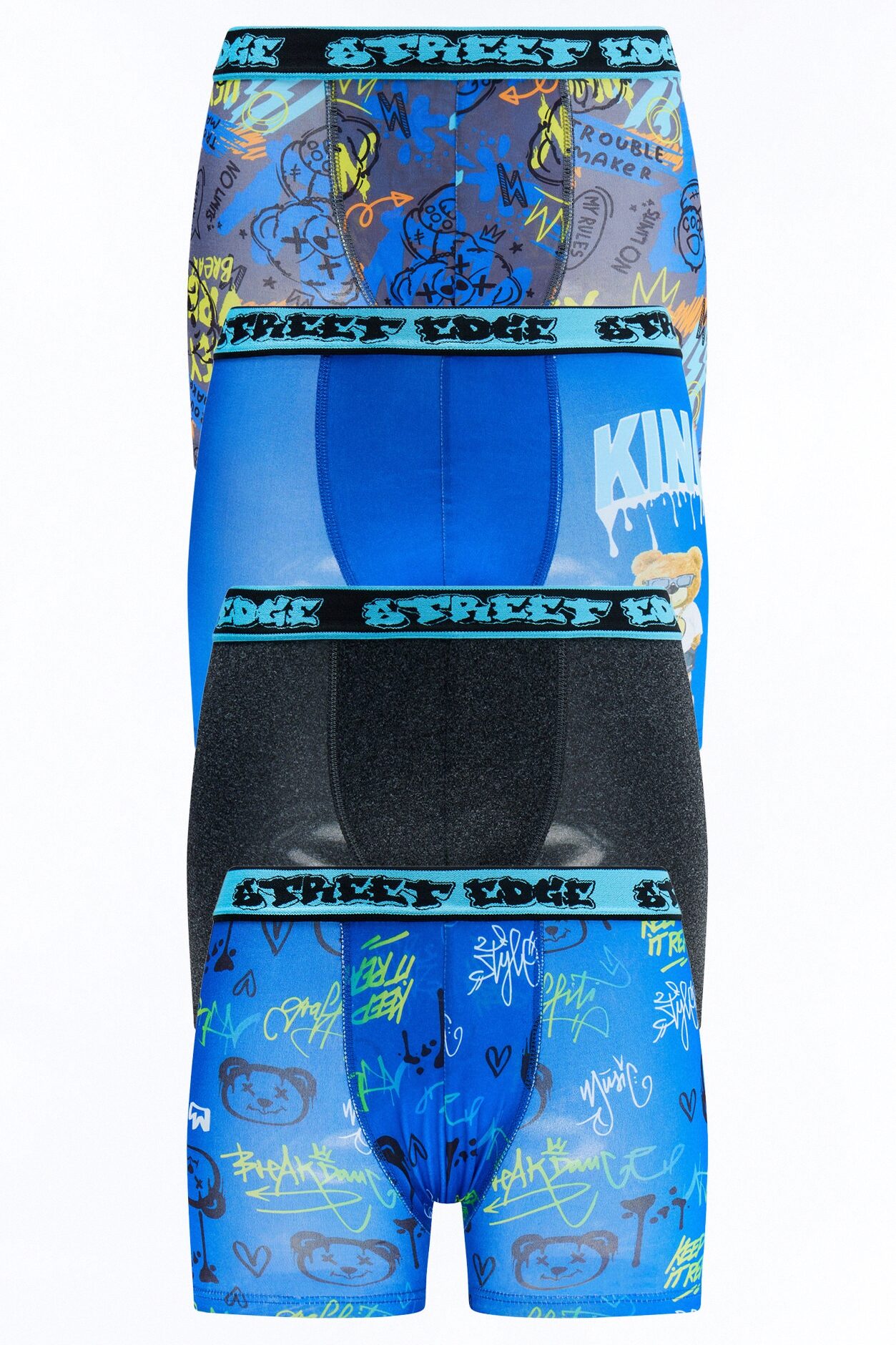 Mini Graffiti Boxer 4 Pack - Blue/combo