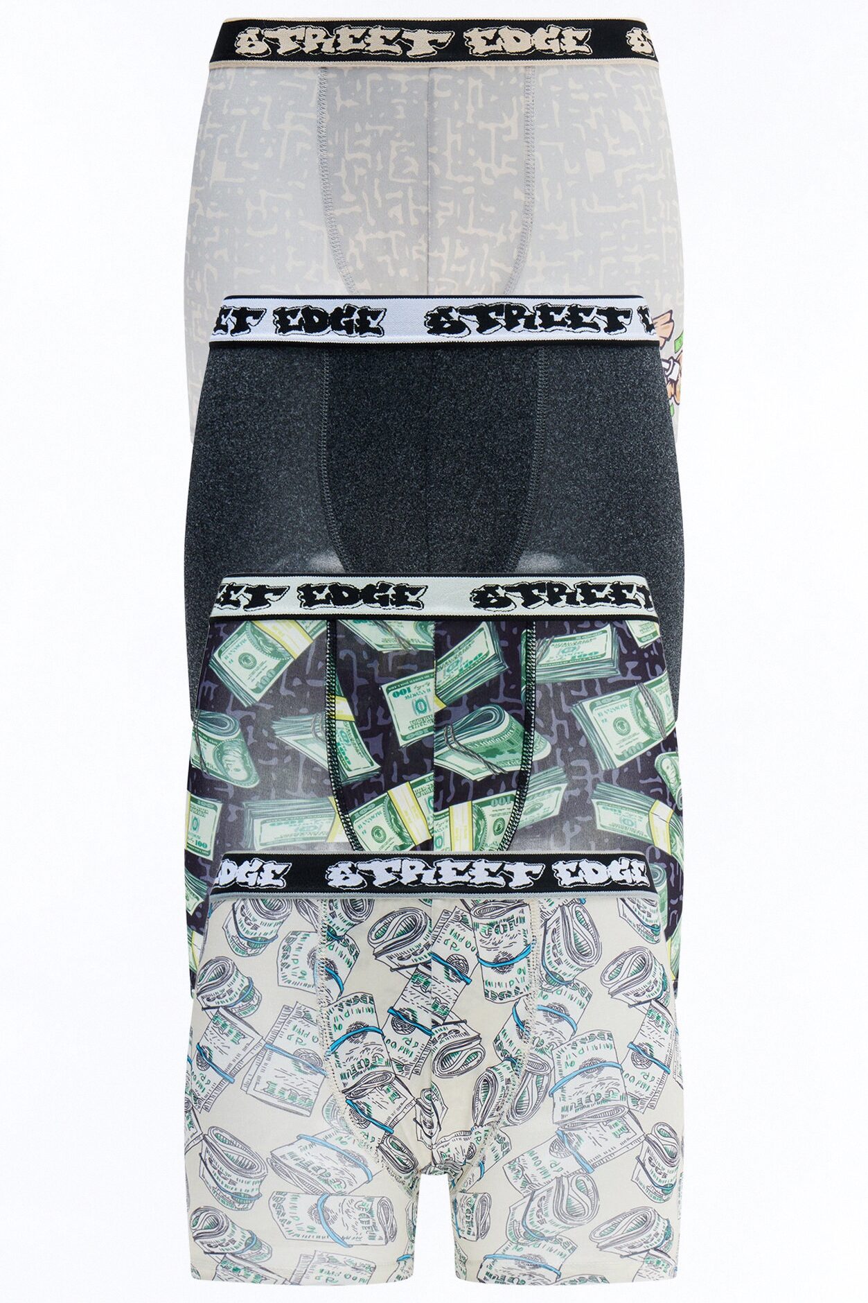 Mini Money Chasers Boxer 4 Pack - Grey/combo