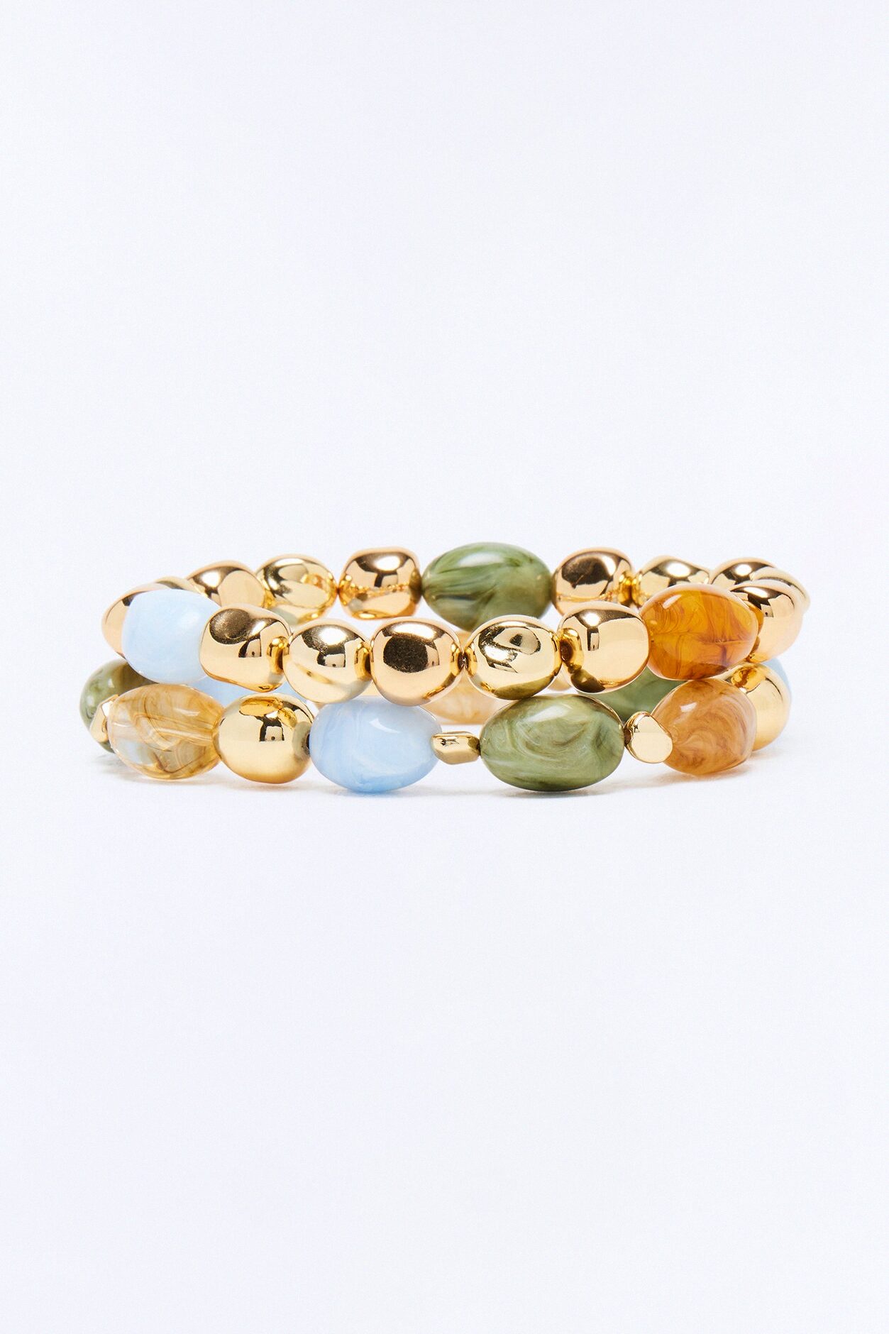 Sundara 2 Piece Bracelet Set - Gold/Blue