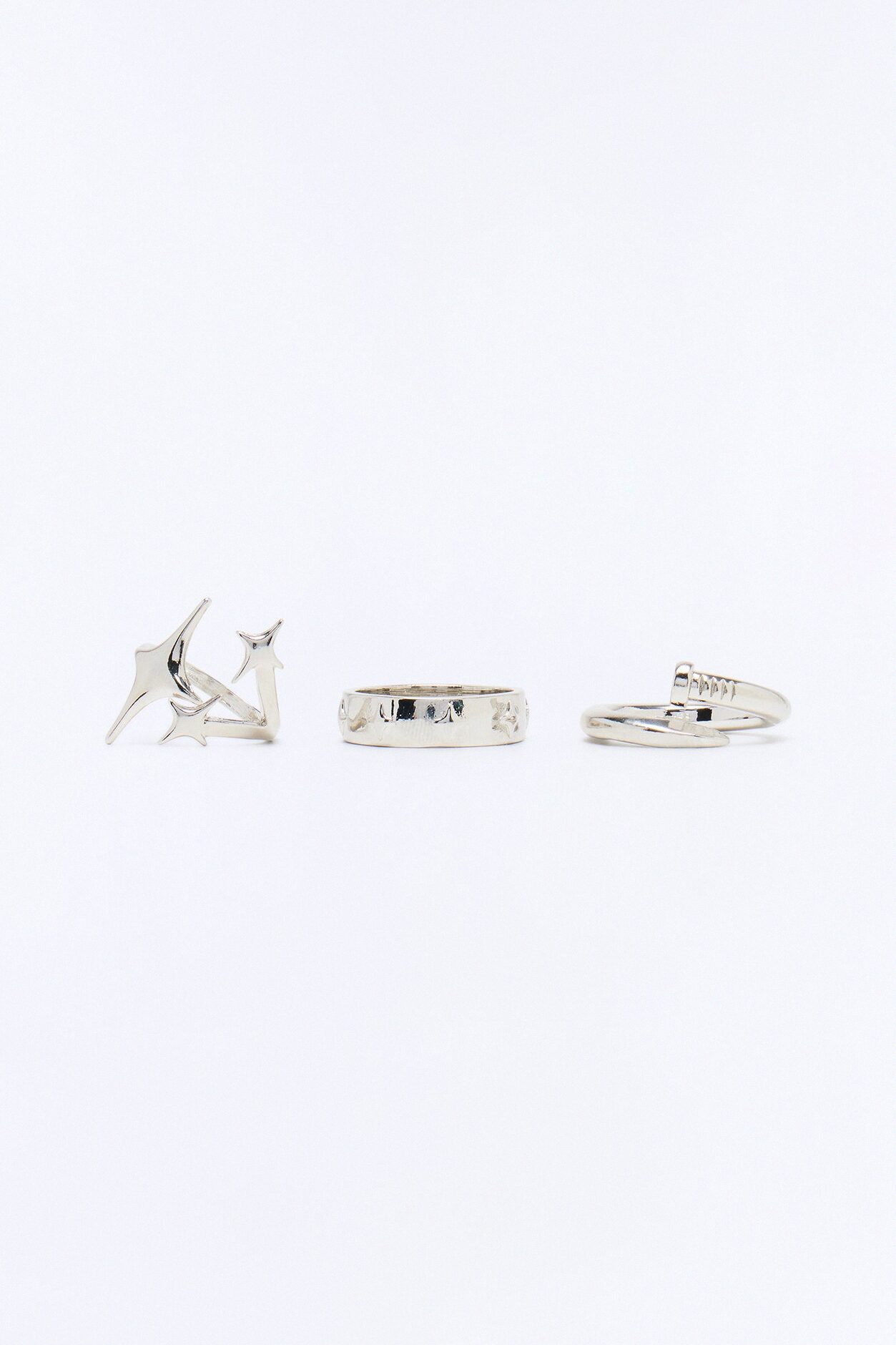 Starry Edge Multi Size Ring Set - Silver
