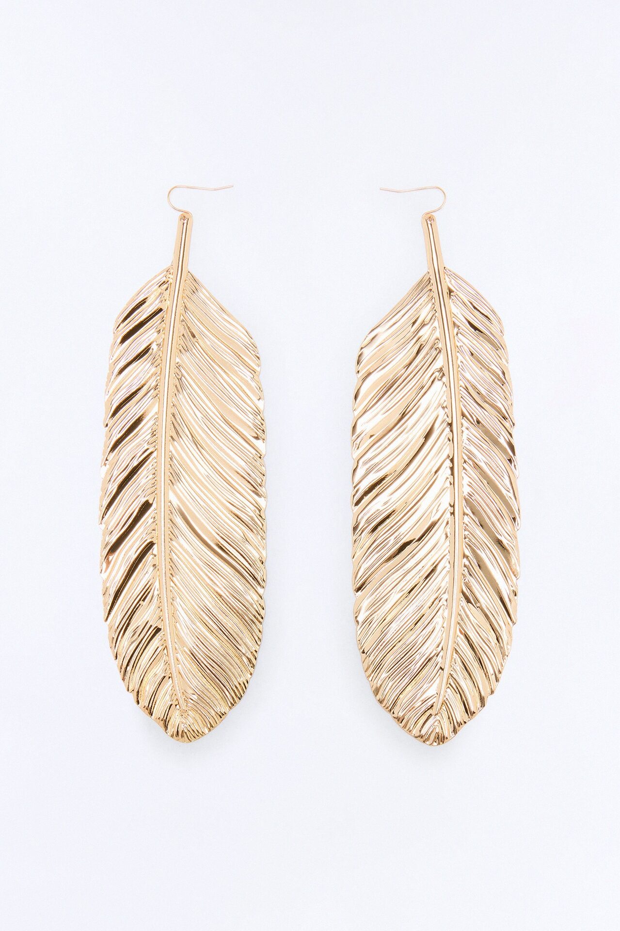 Willow Leaf Drop Earrings - Gold