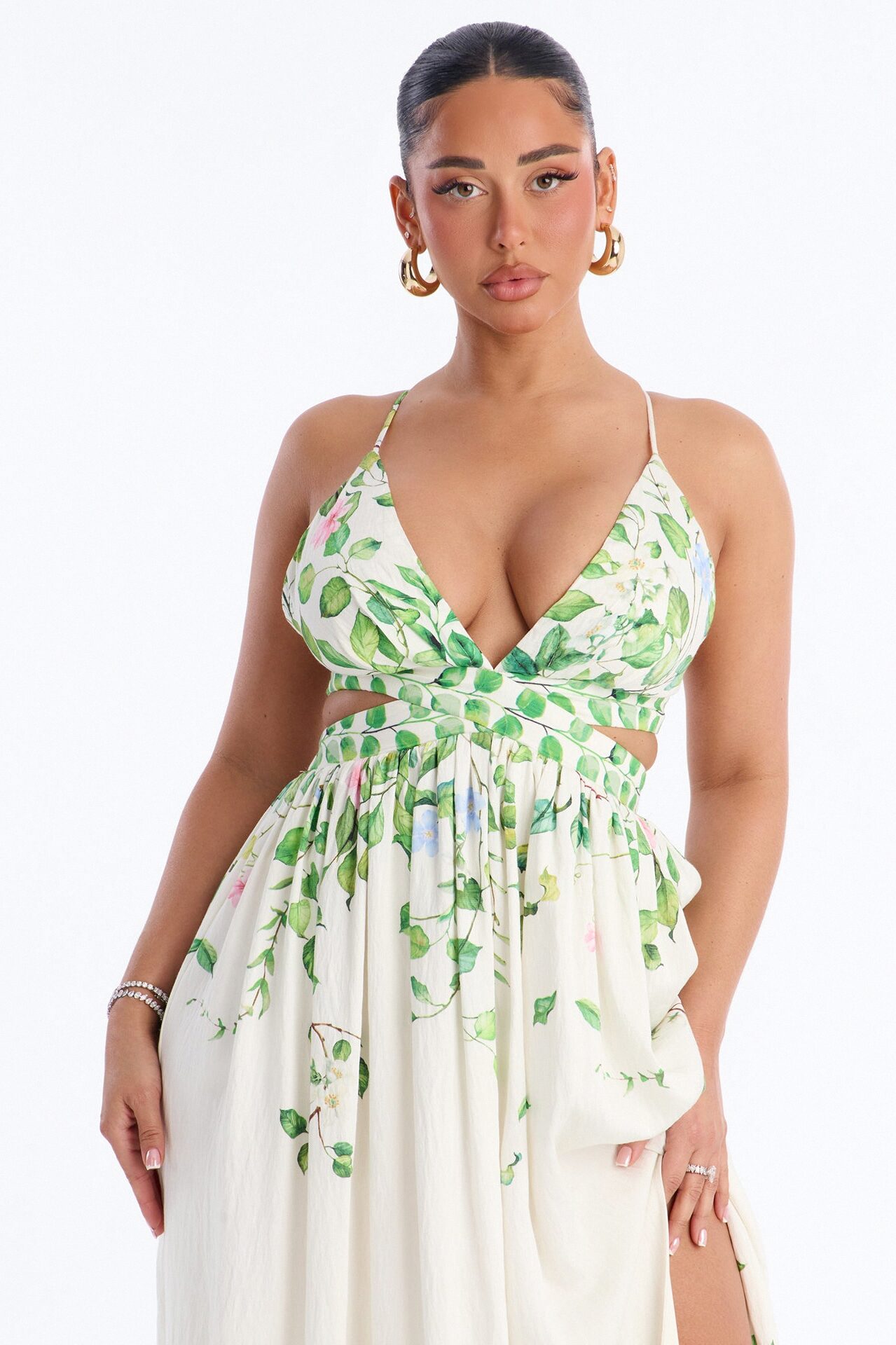 Dainty Love Linen Maxi Dress - Ivory/combo