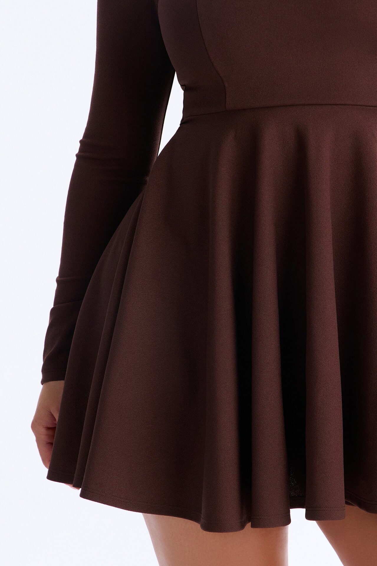Alena Long Sleeve Mini Dress - Chocolate