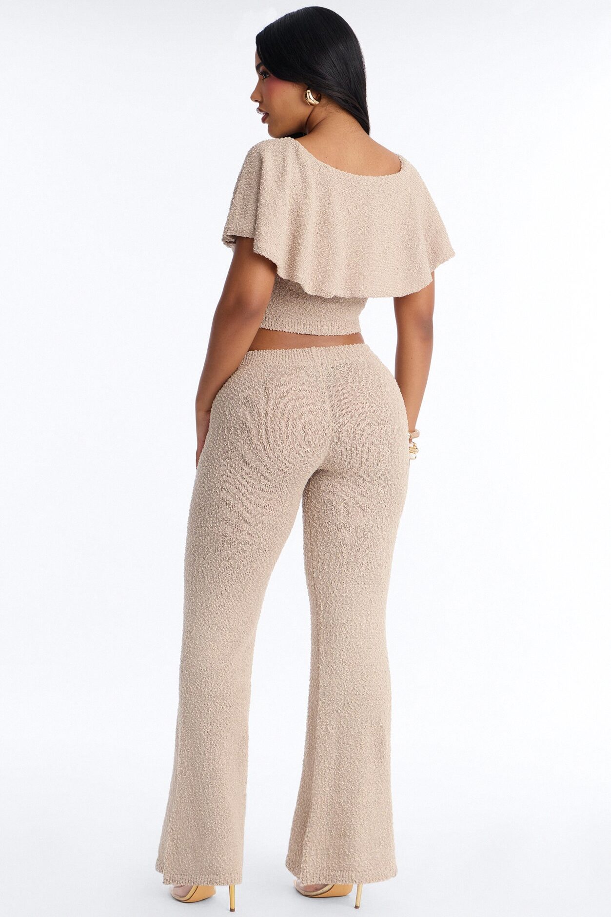 Madi Textured Pant Set - Taupe