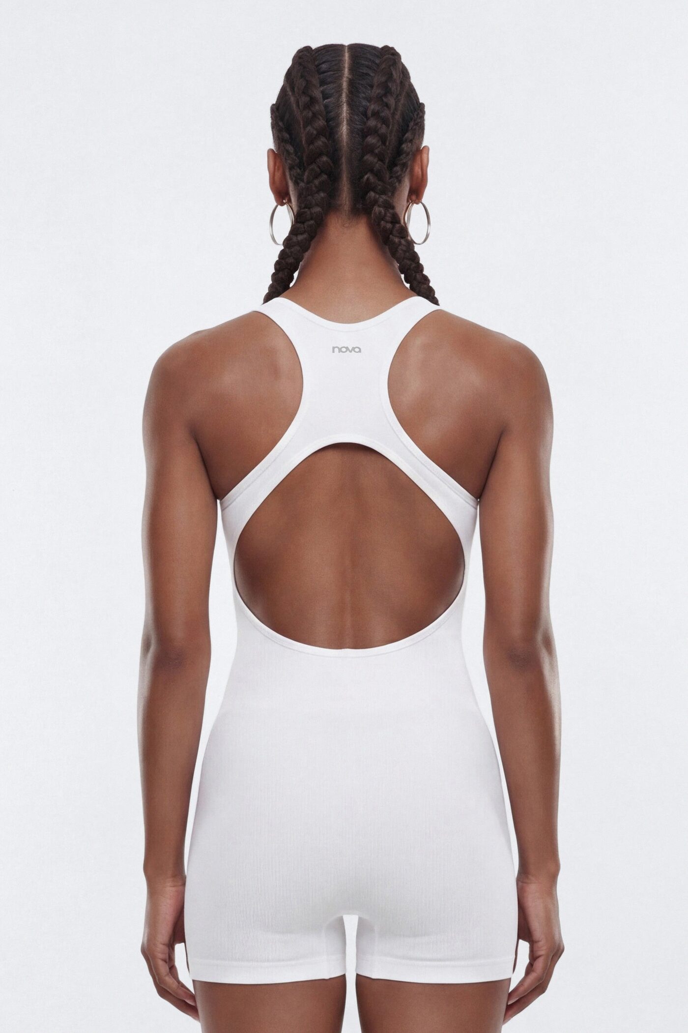 SeamlessLift™ 3″ Back Cut Out Romper - Bright White