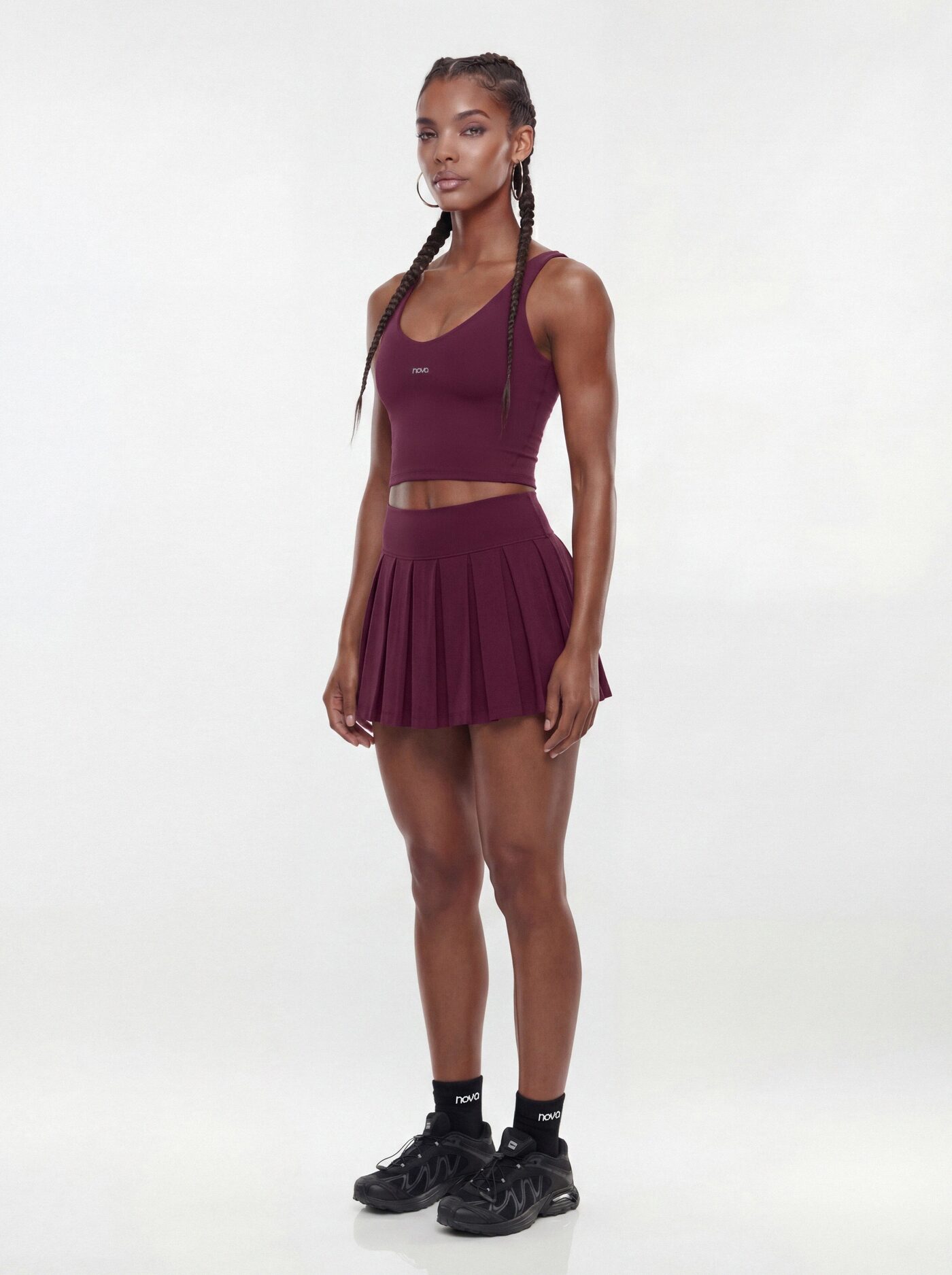 ProStretch™ Pleated Mini Skort - Merlot