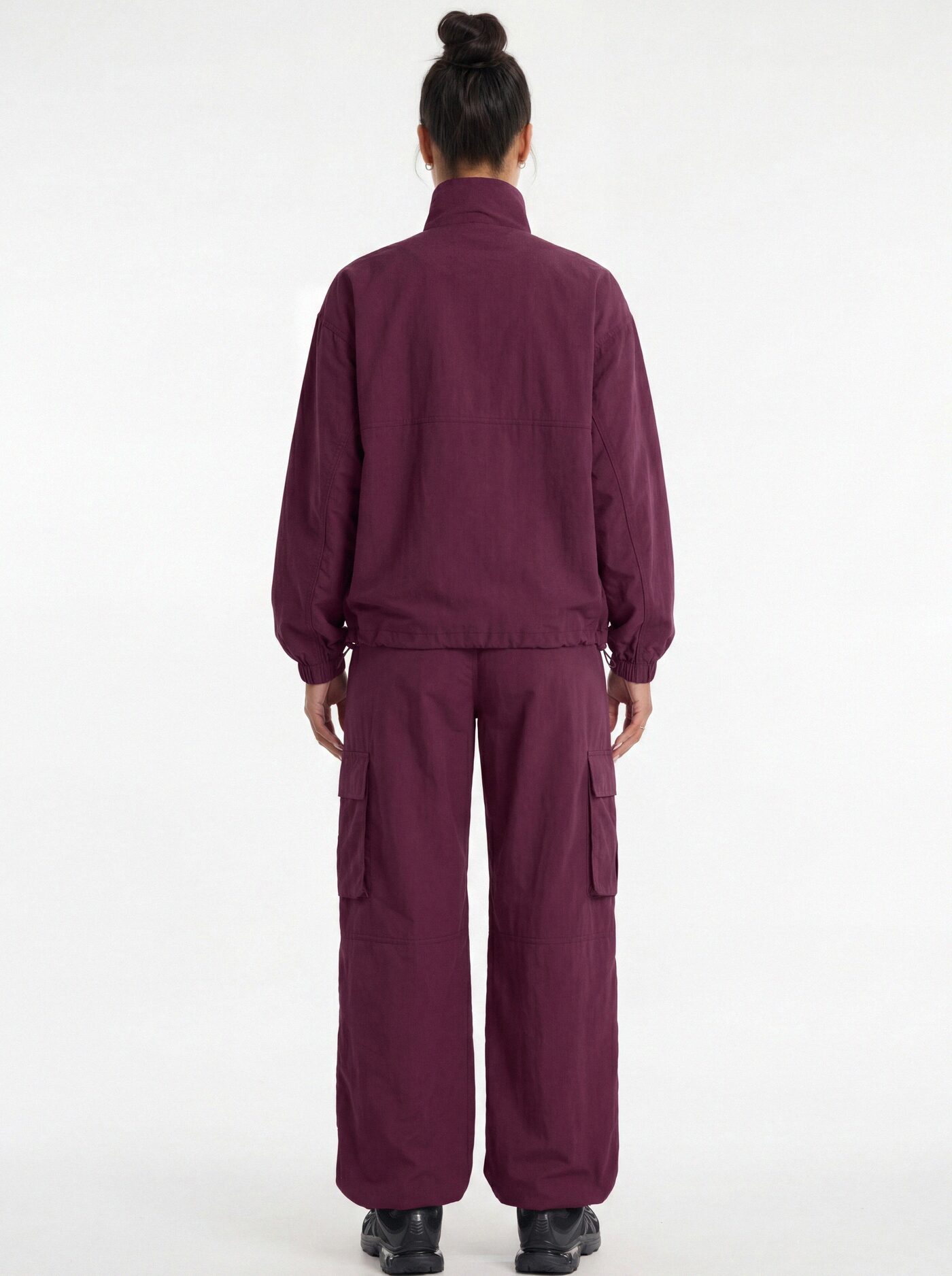CoreNylon 32″ Wide Leg Track Pant - Merlot