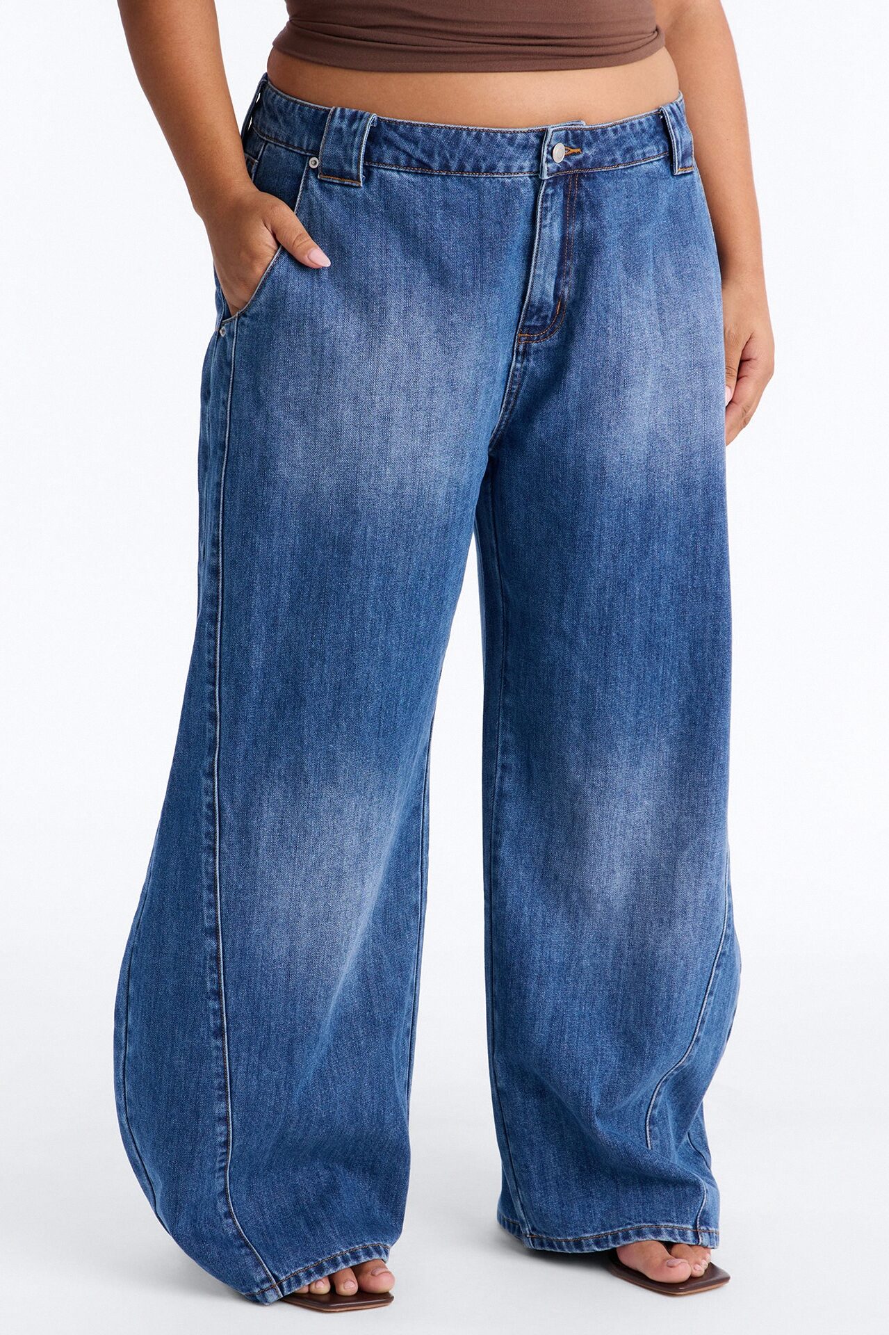 Torrance Loose Fit Stretch Barrel Jeans - Dark Wash