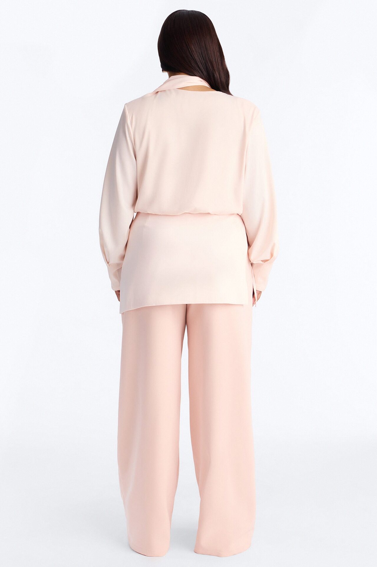 Command Attention Scarf Blouse Top - Light Pink