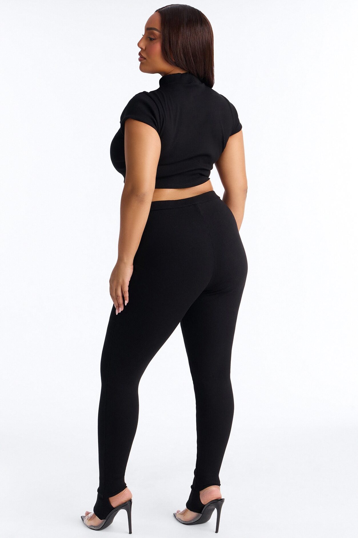 Simply Snatched Mock Neck Legging Set - Black