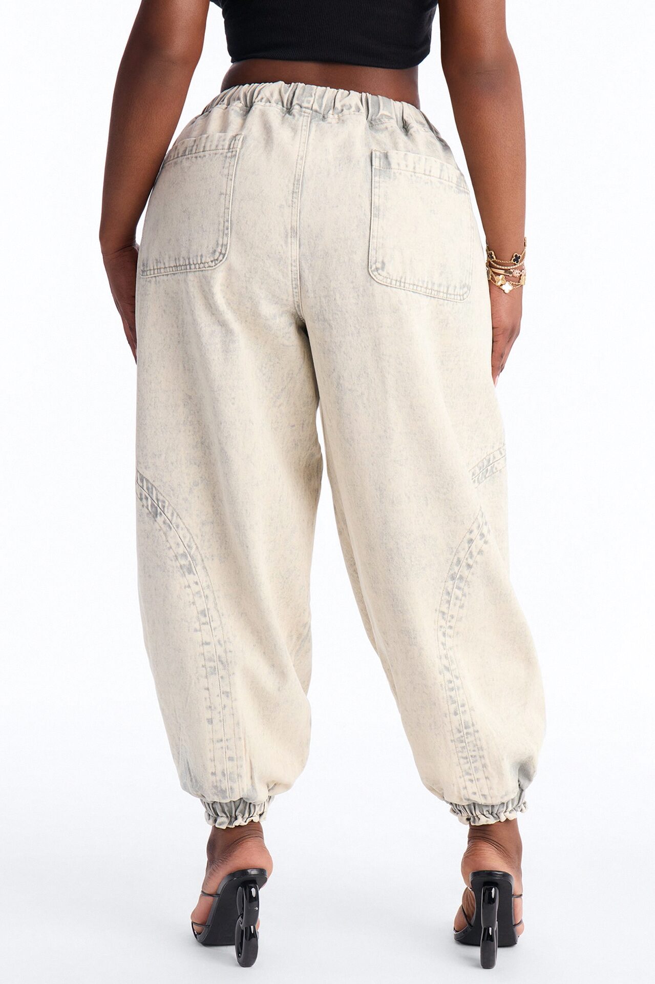 Alicia Washed Jogger Twill Pant - Stone