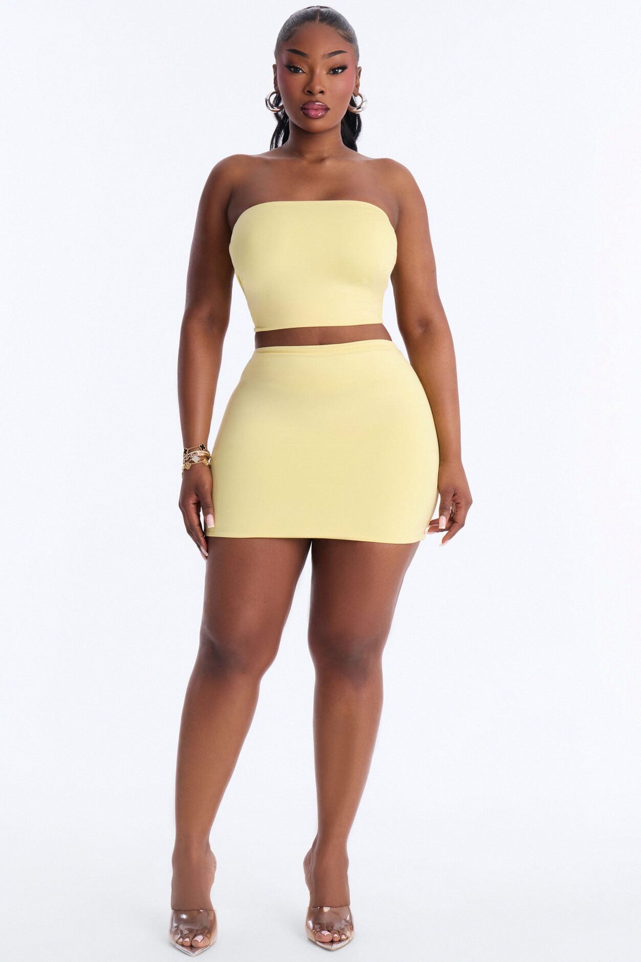 Contour Double Lined Tube Top - Yellow