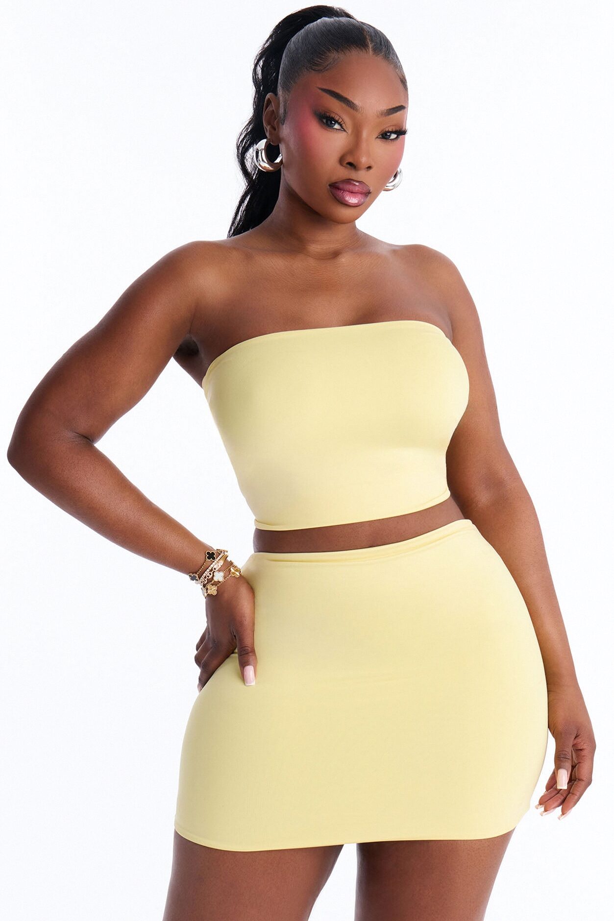 Contour Double Lined Tube Top - Yellow
