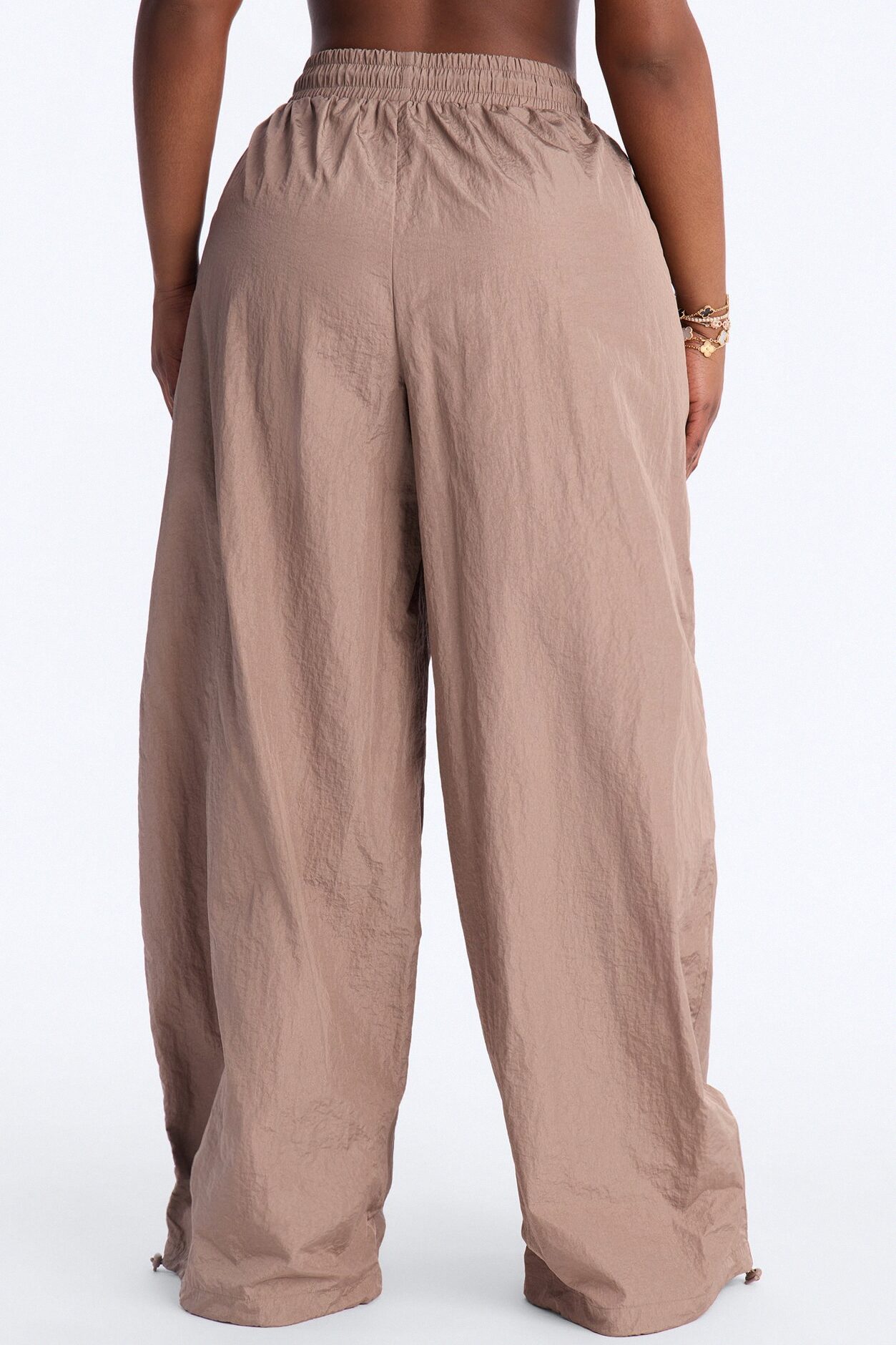 On The Move Oversized Windbreaker Jogger Pant - Caffe
