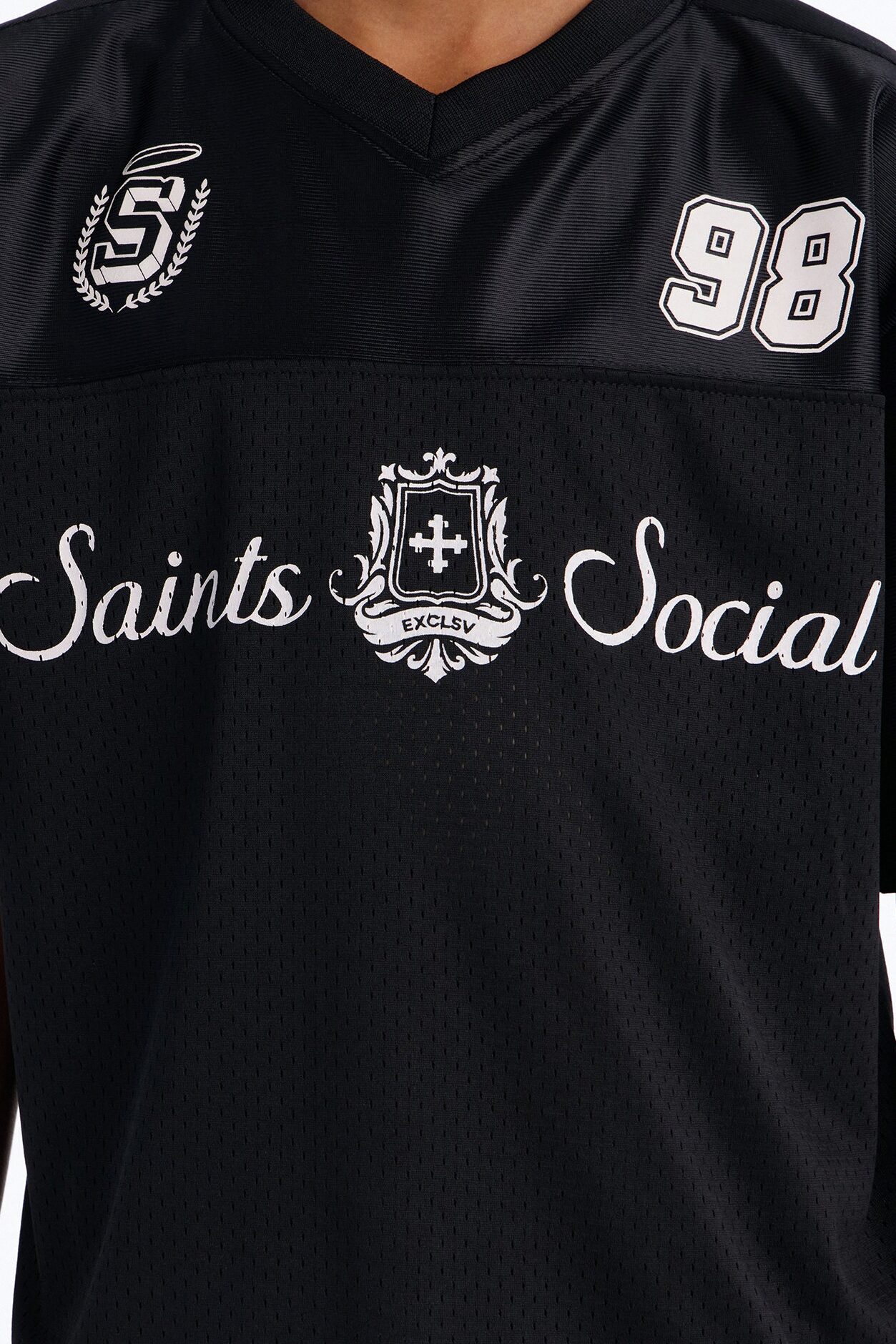 Mini Saints Studios Short Sleeve Soccer Jersey - Black