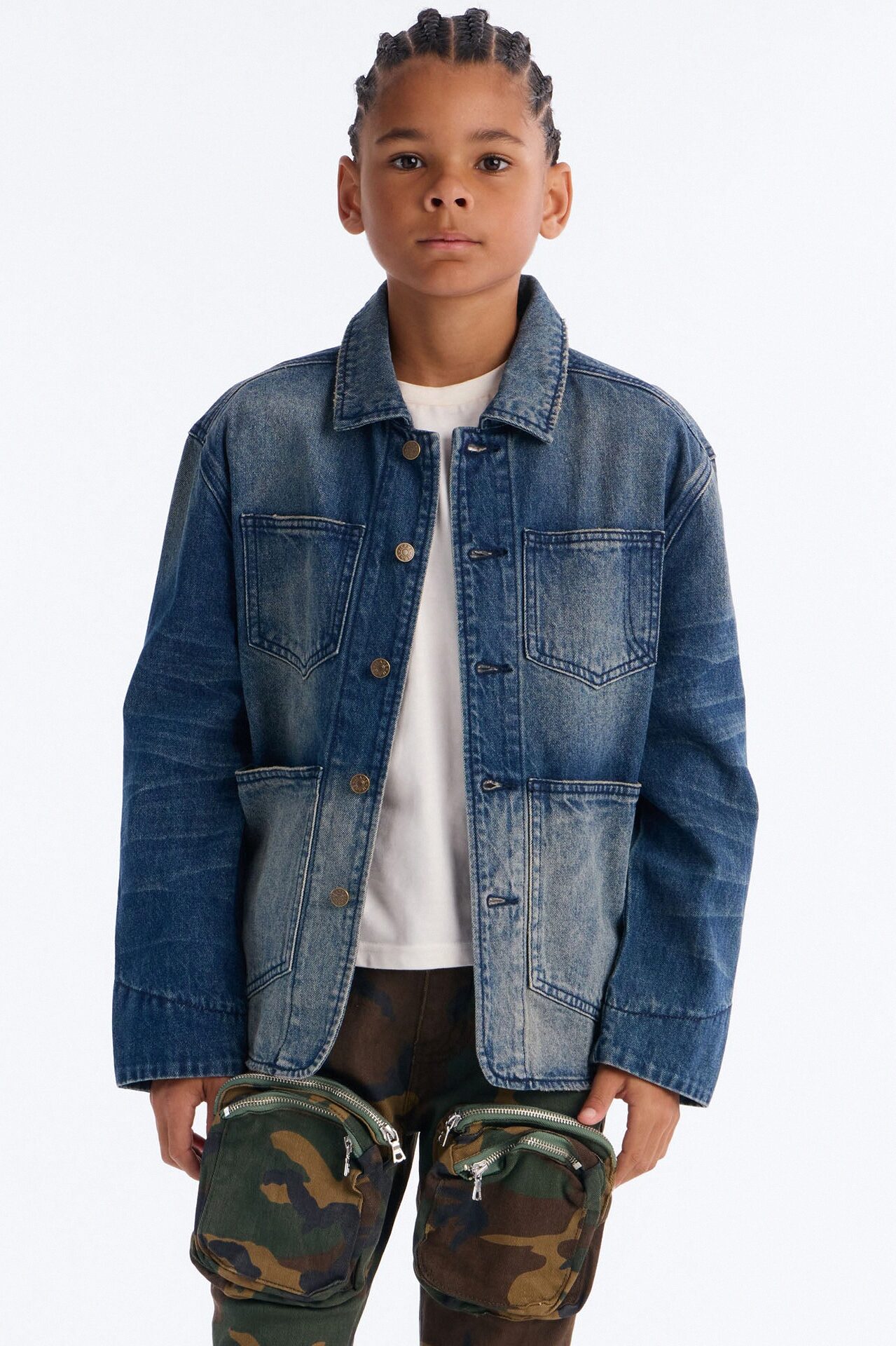 Mini Utility Street Ops Denim Jacket - Dark Wash