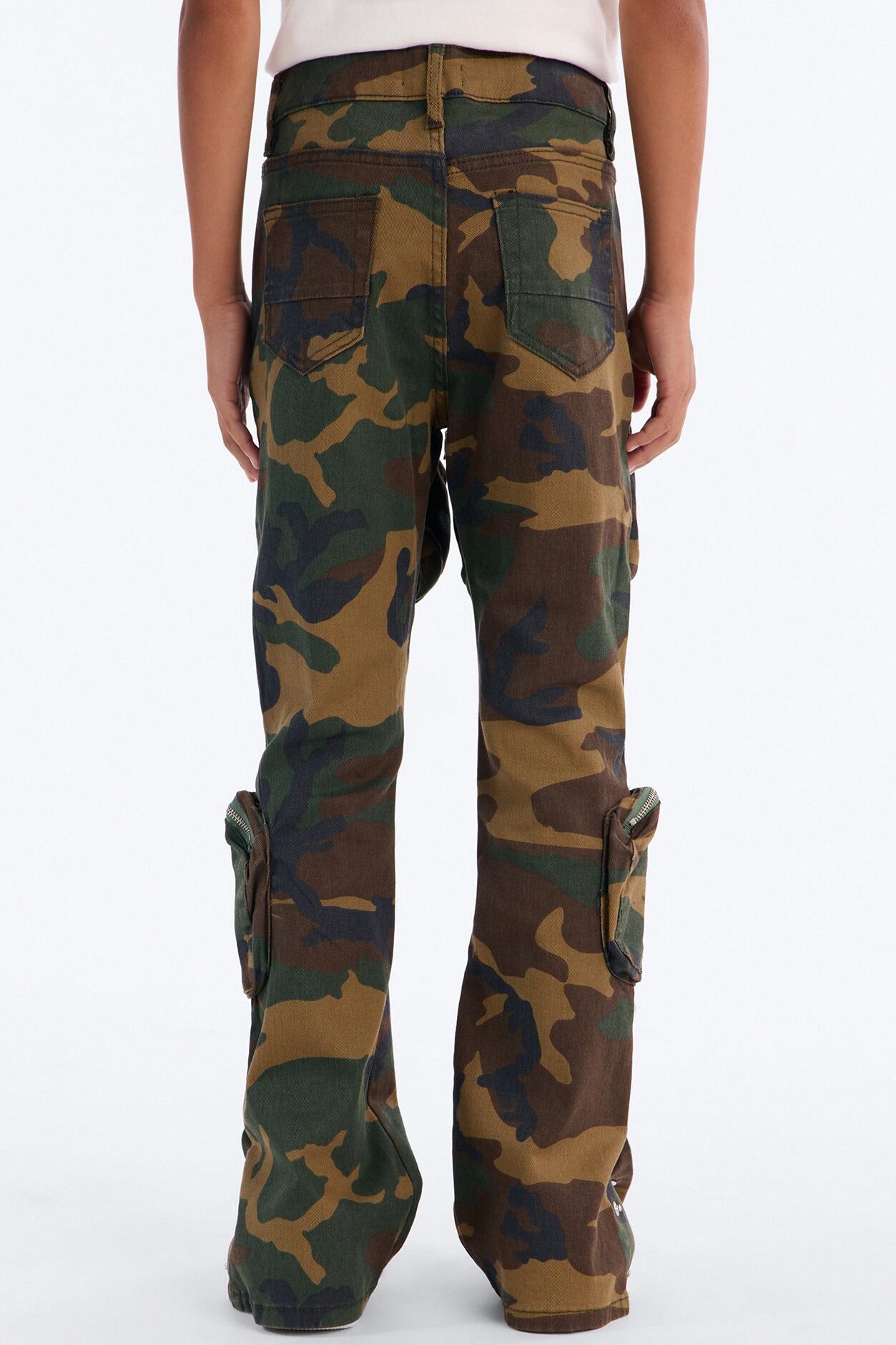 Mini Round Up Stacked Skinny Flare Pants - Camouflage