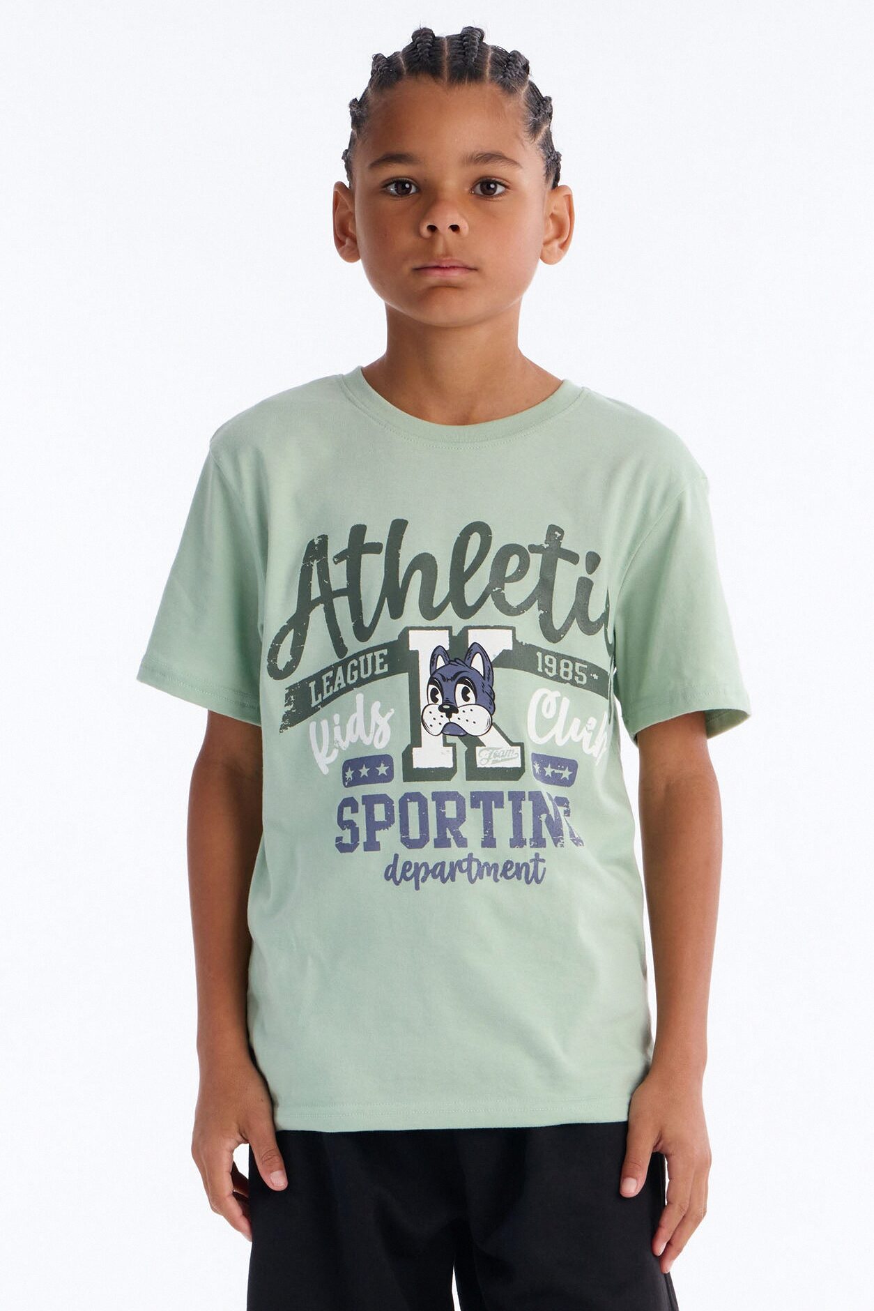 Mini He's An Athlete Short Set - Green/combo