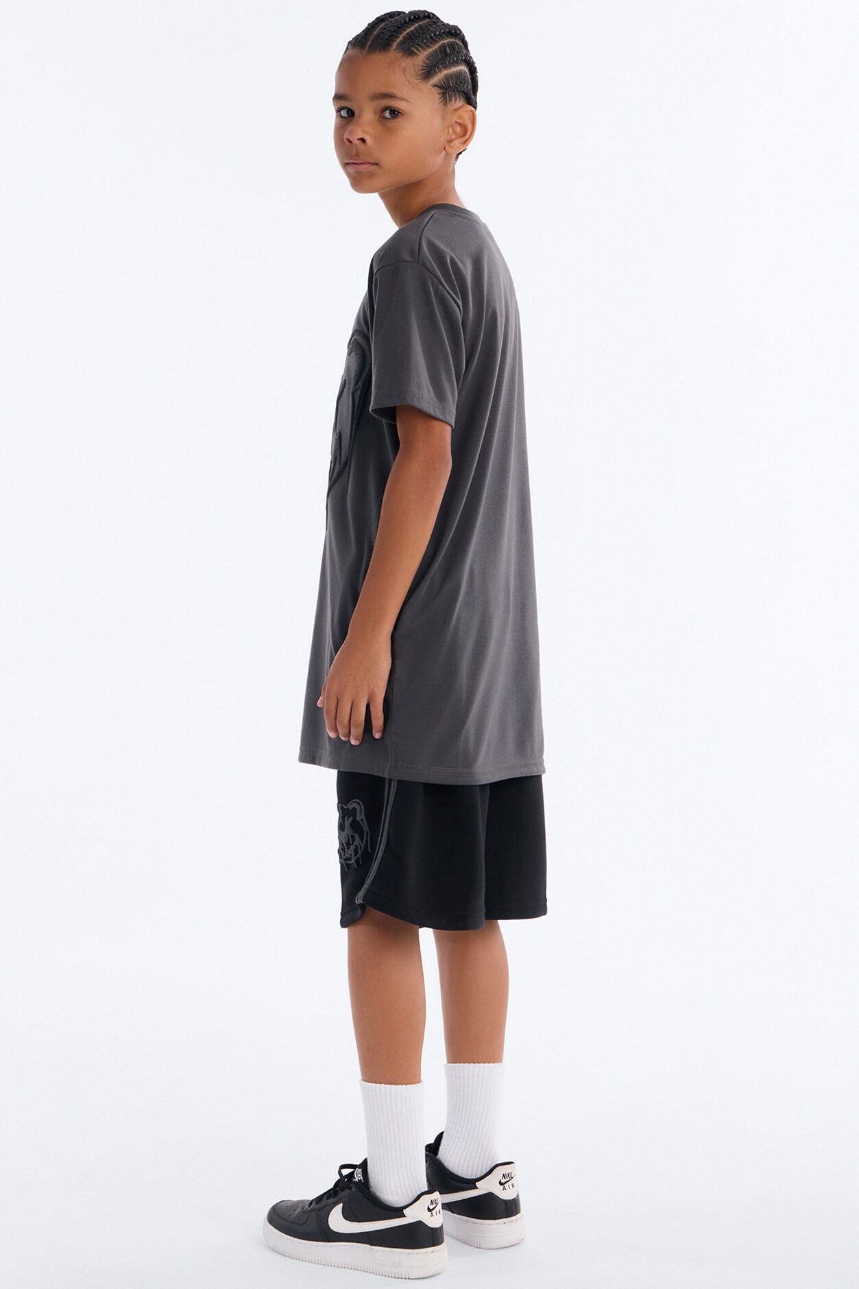 Mini Can't Bear The Drip Short Set - Grey/Black