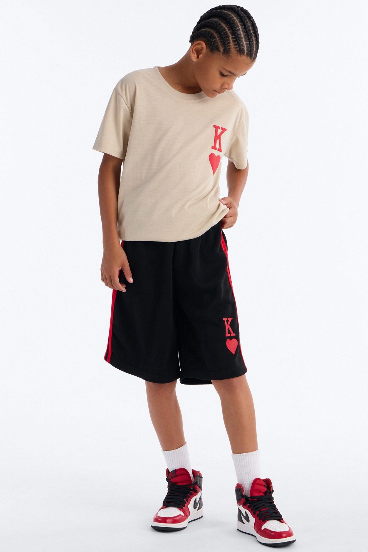 Mini King Of Hearts Short Set - Natural/Combo