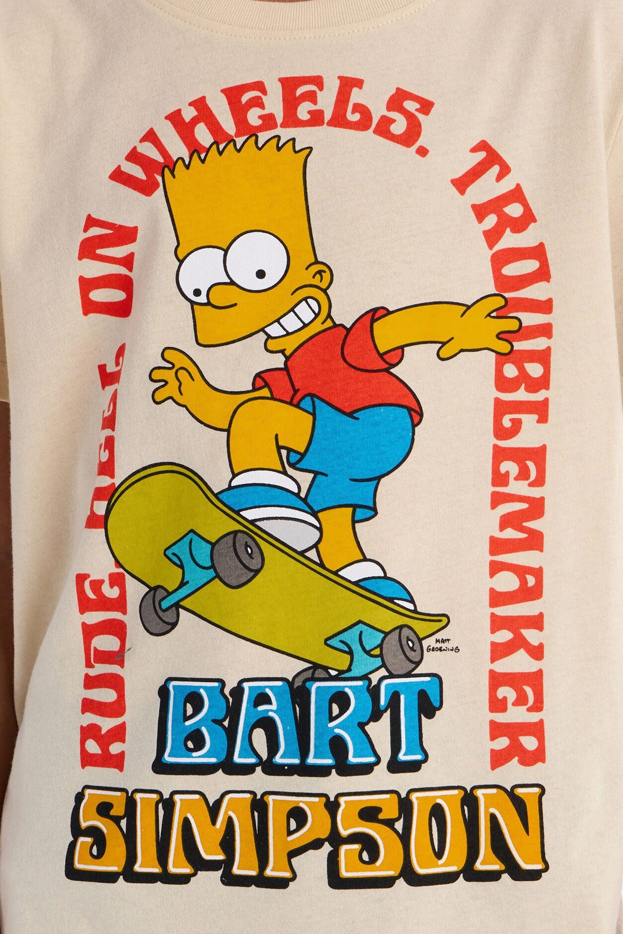 Mini Bart Simpson Troublemaker Short Sleeve Tee - Sand