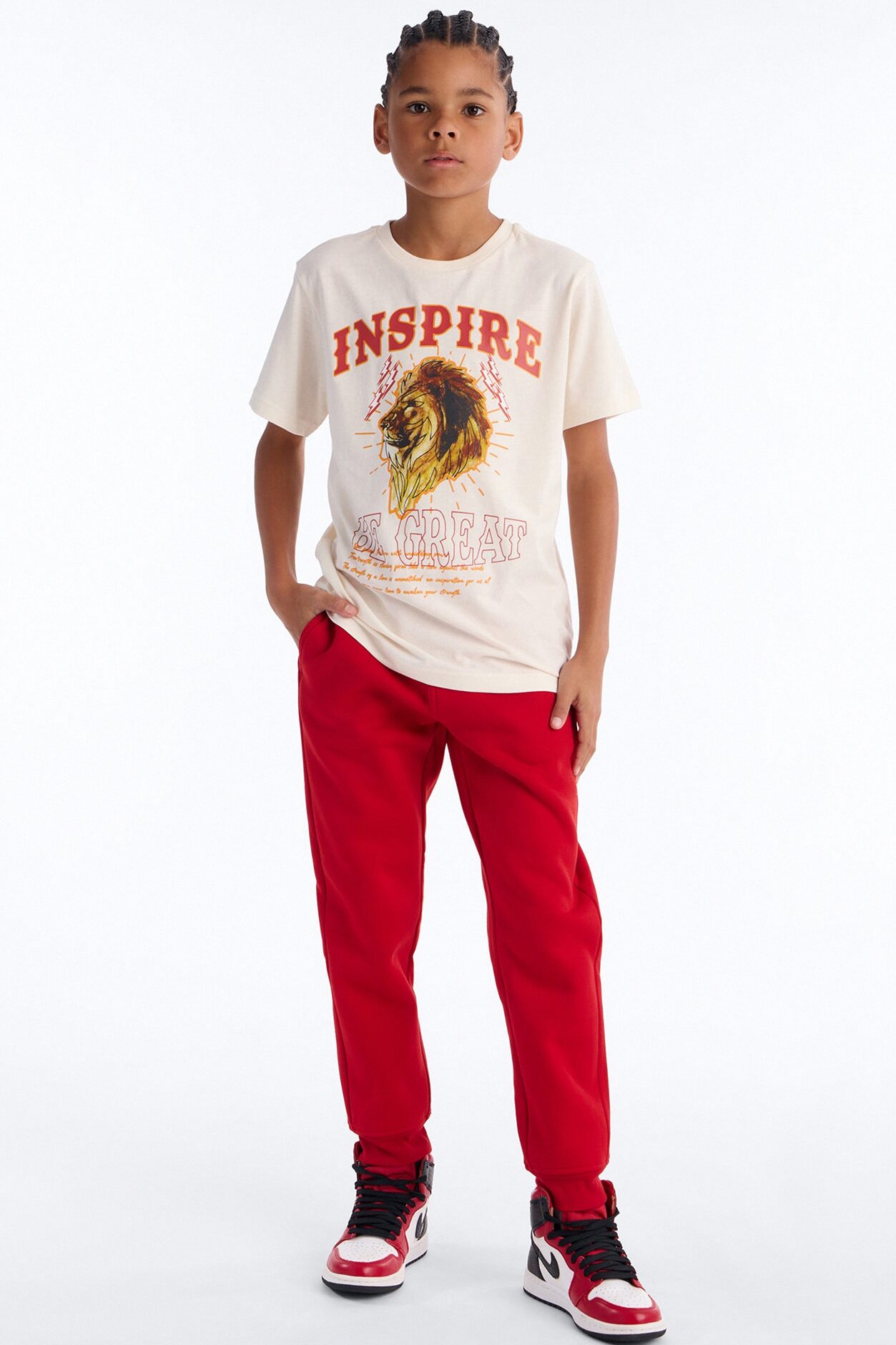 Mini Inspire Greatness Jogger Pant Set - Ivory/combo