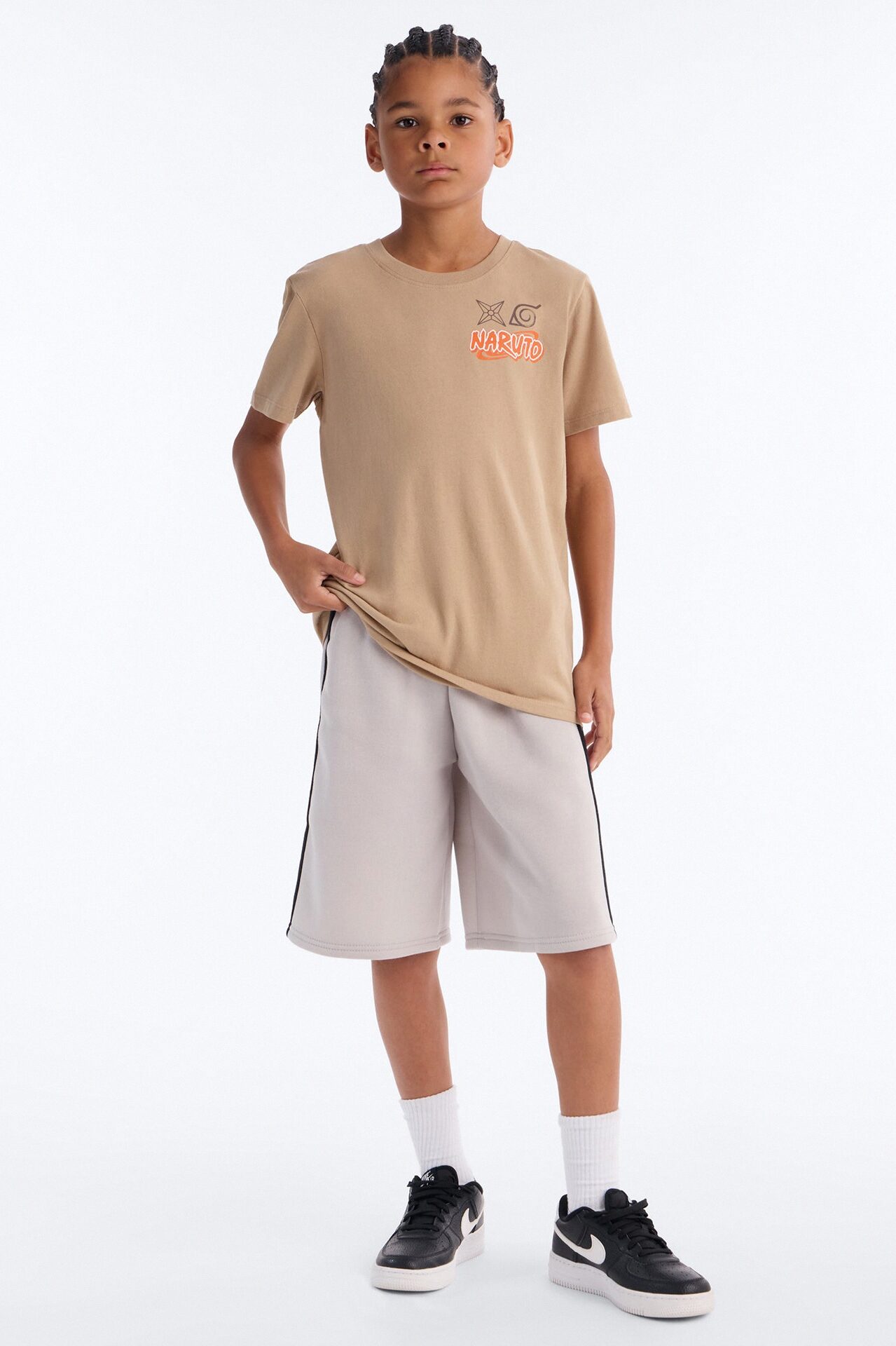 Mini Naruto Short Sleeve Front/Back Tee - Mocha