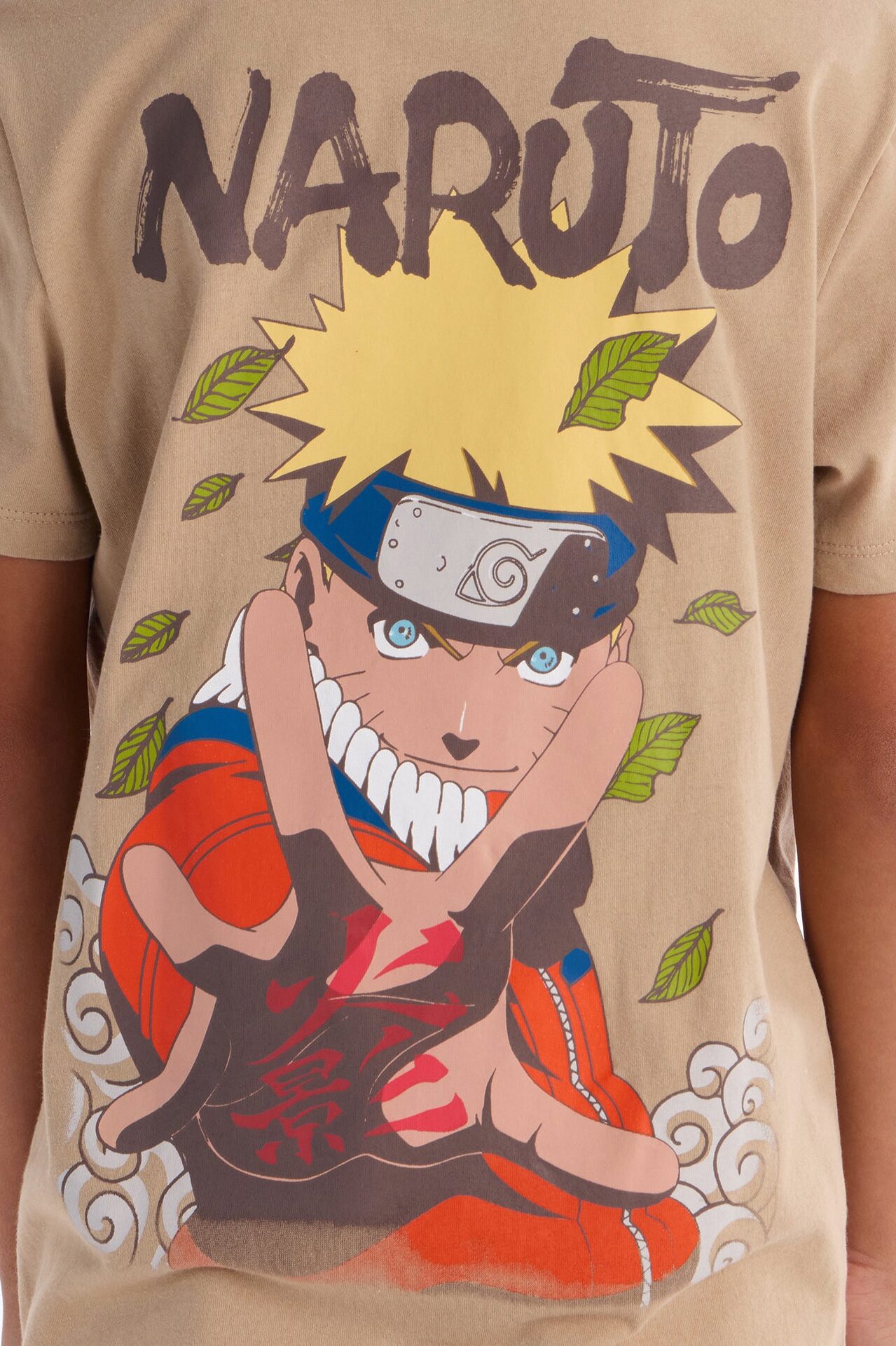 Mini Naruto Short Sleeve Front/Back Tee - Mocha