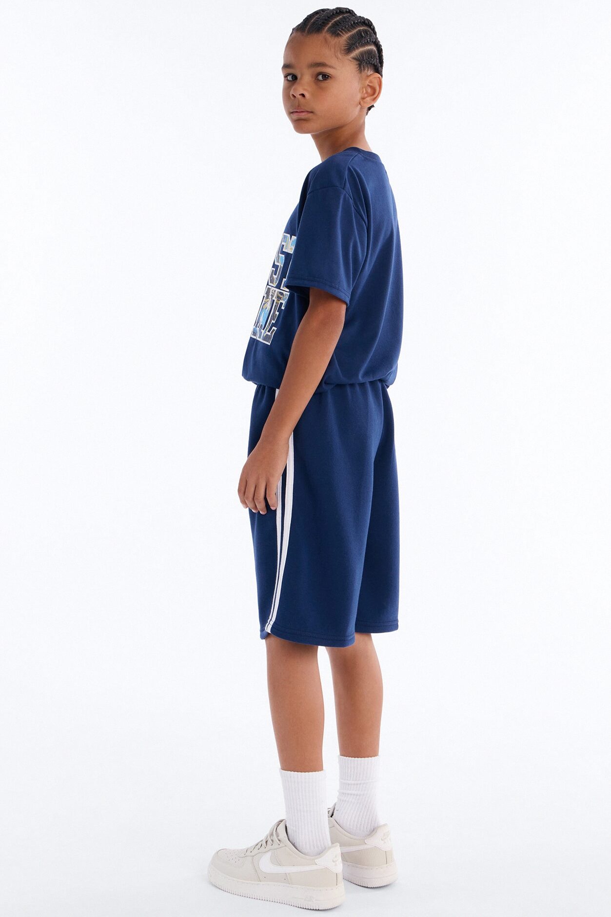 Mini Trust No One Short Set - Navy
